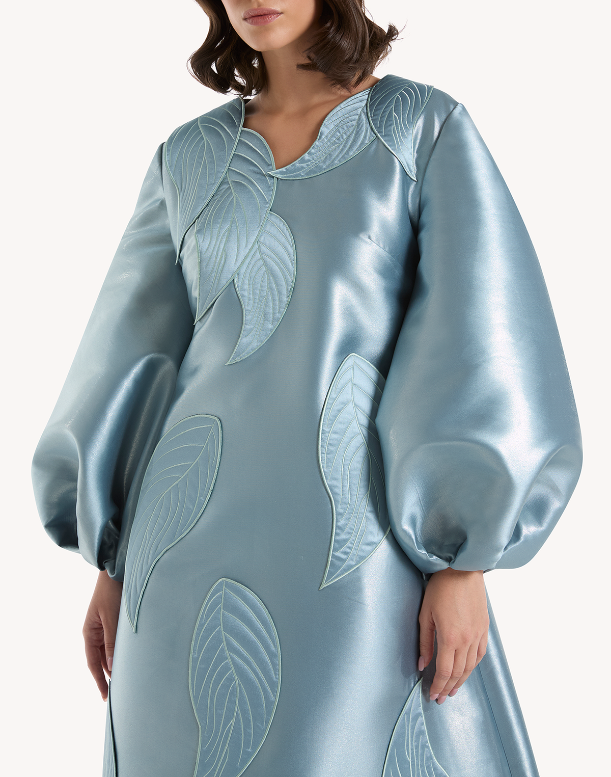 Sheba Leaf Appliqué Gown