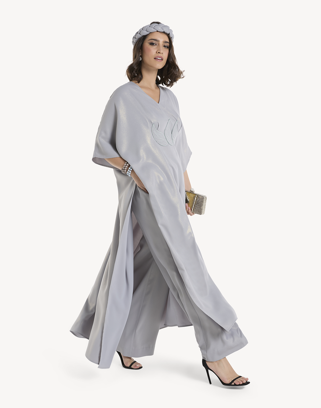 Sanaa Leaf Applique Kaftan Set