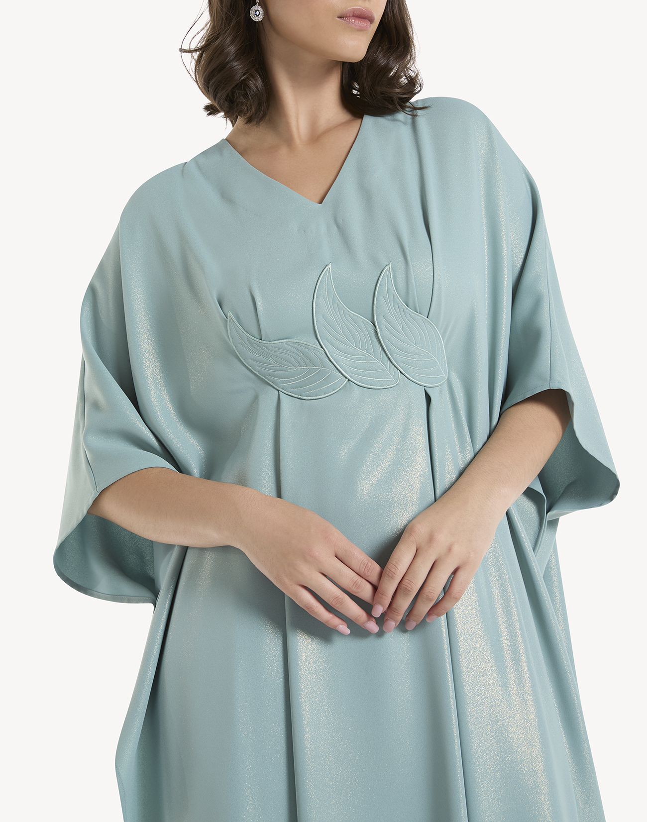 Sanaa Leaf Applique Kaftan Set