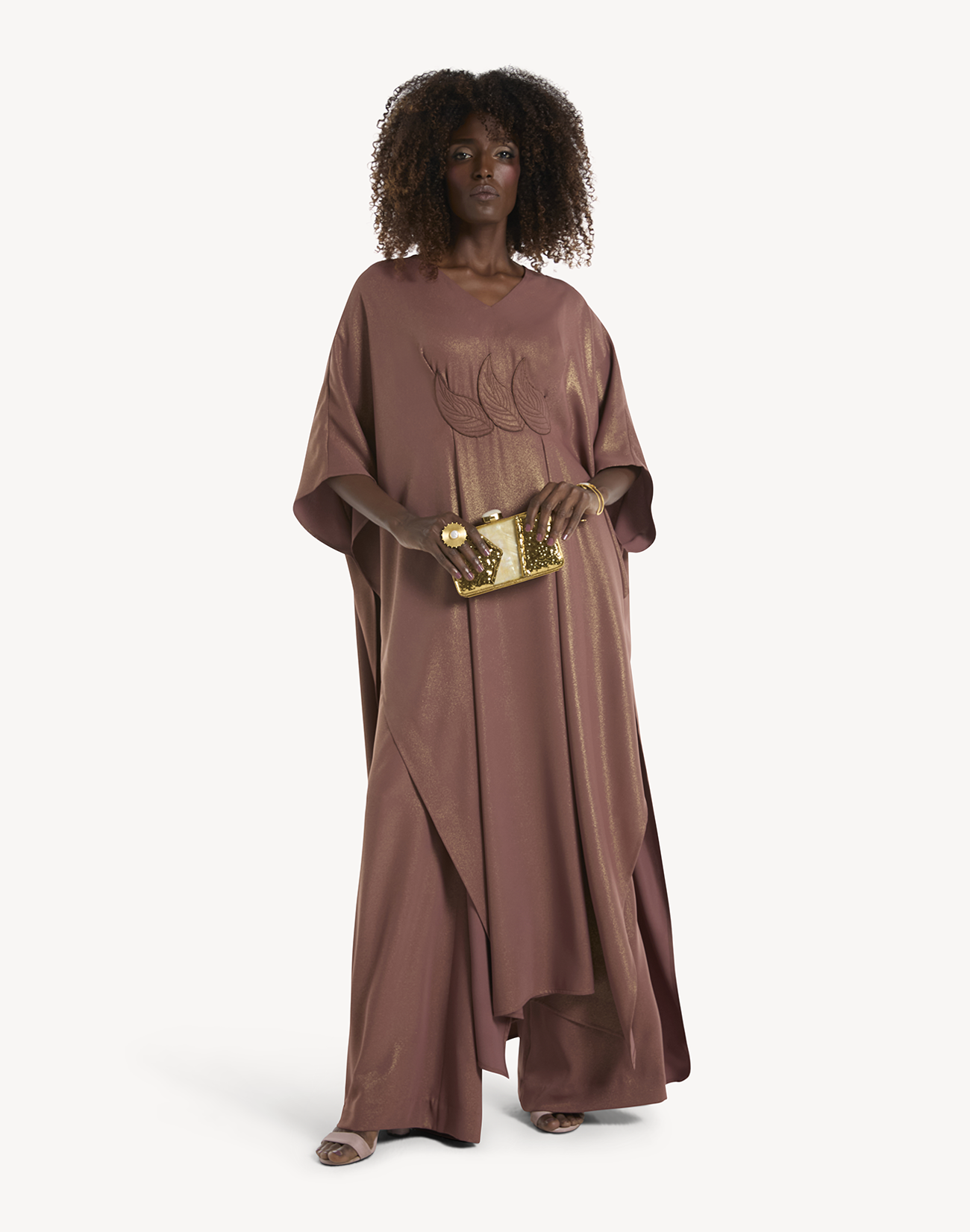 Sanaa Leaf Applique Kaftan Set