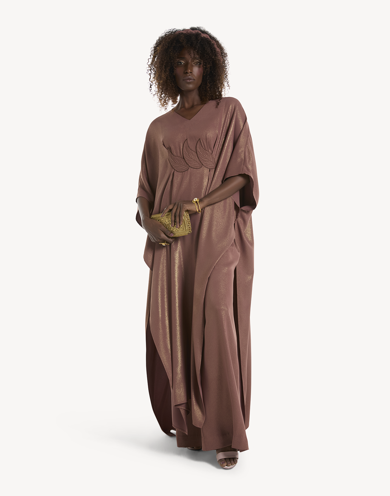 Sanaa Leaf Applique Kaftan Set