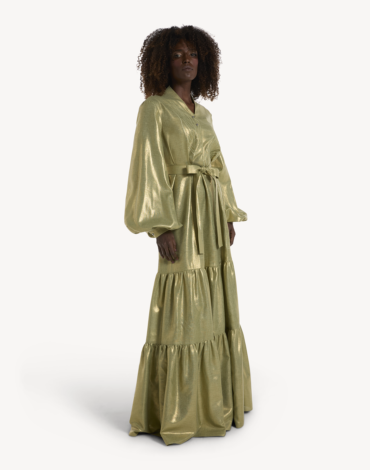 Yasmin Leaf linen Maxi Dress