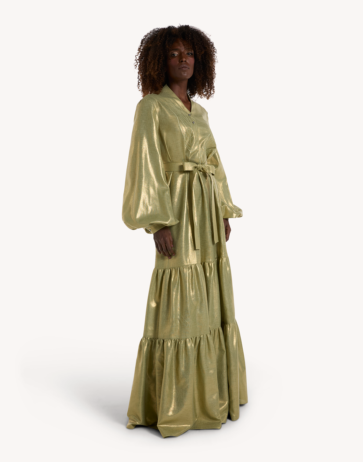 Yasmin Leaf linen Maxi Dress