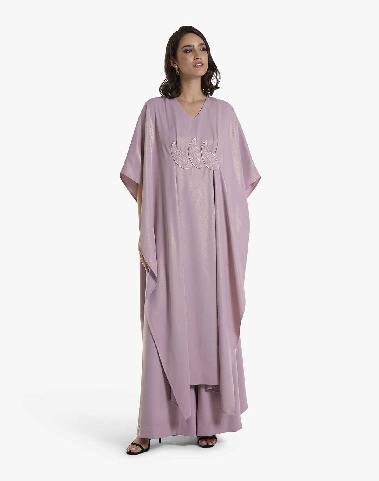 Sanaa Leaf Applique Kaftan Set