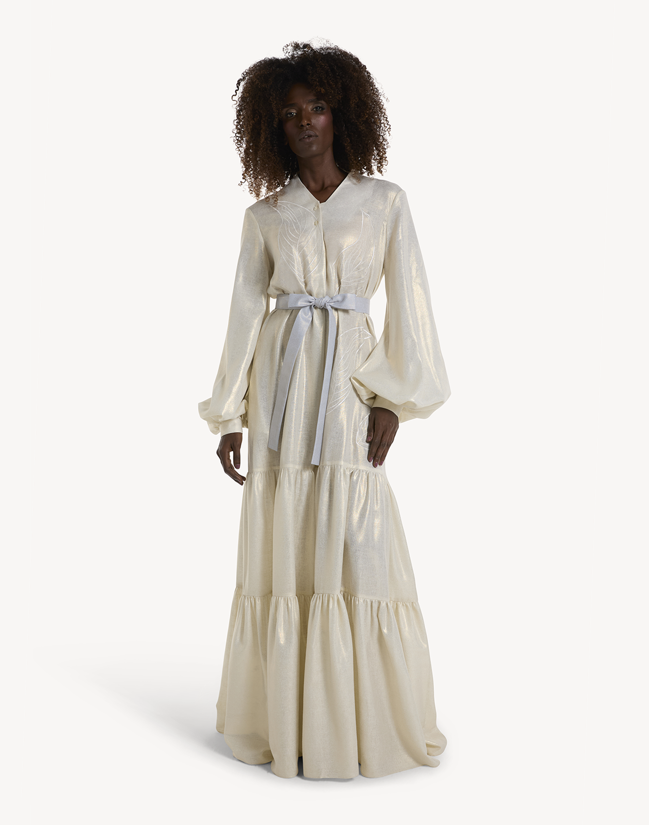 Yasmin Leaf linen Maxi Dress