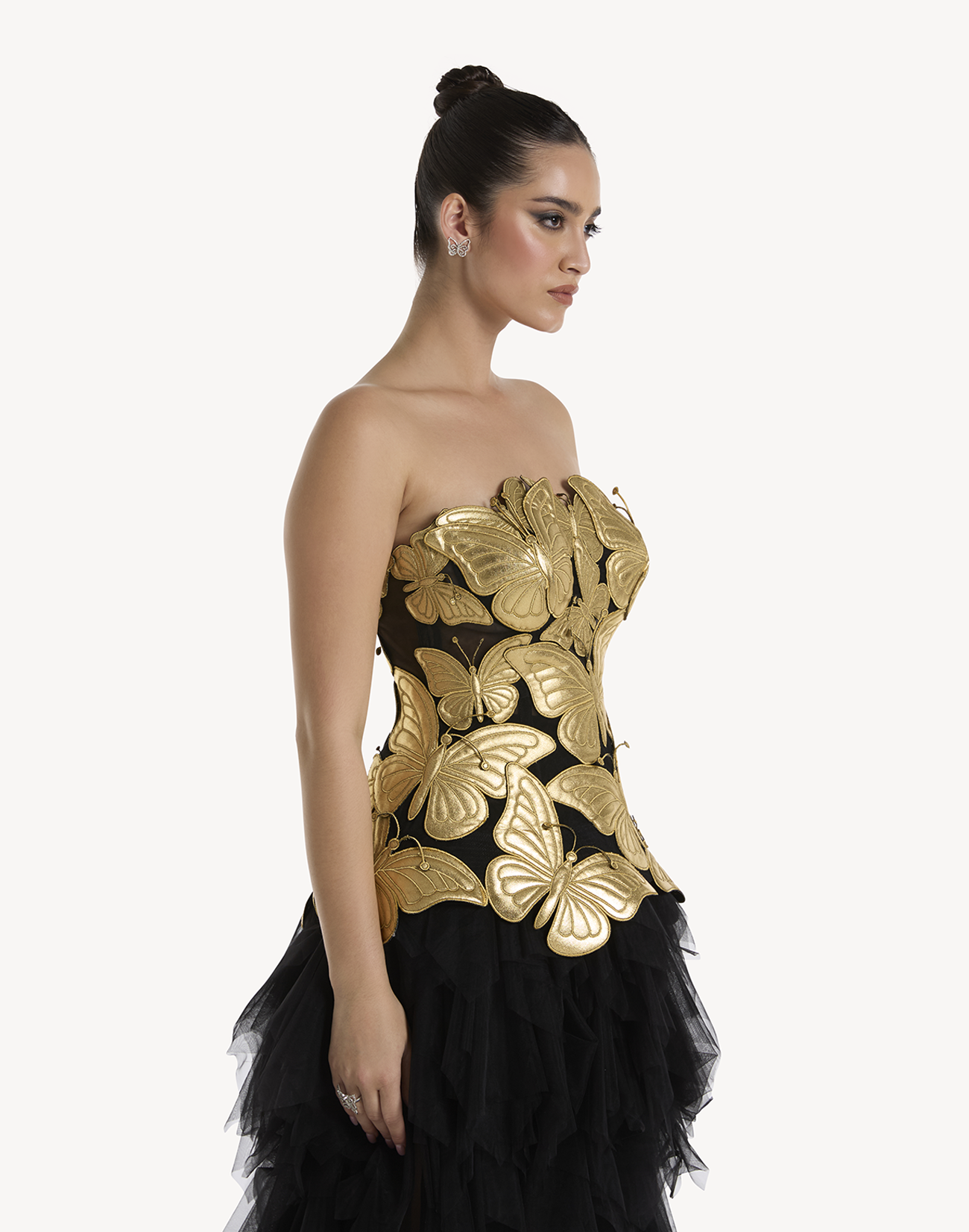 Metallic Papillon Appliqué Corset