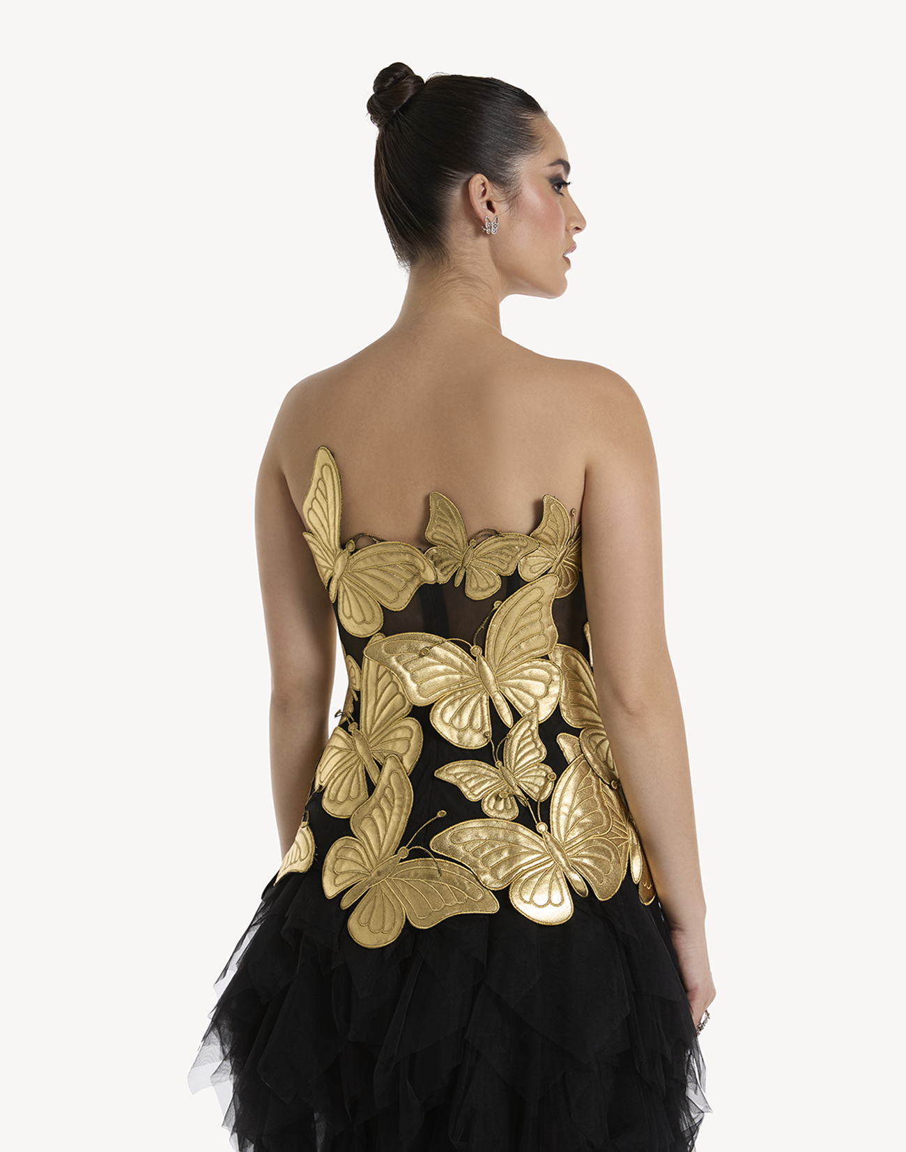 Metallic Papillon Appliqué Corset