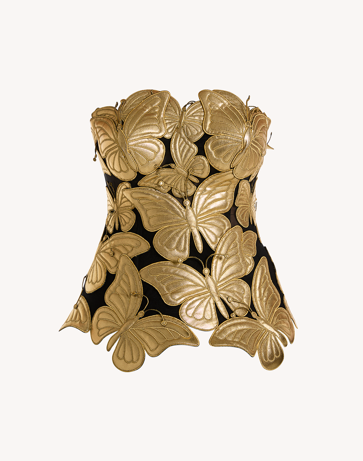 Metallic Papillon Appliqué Corset