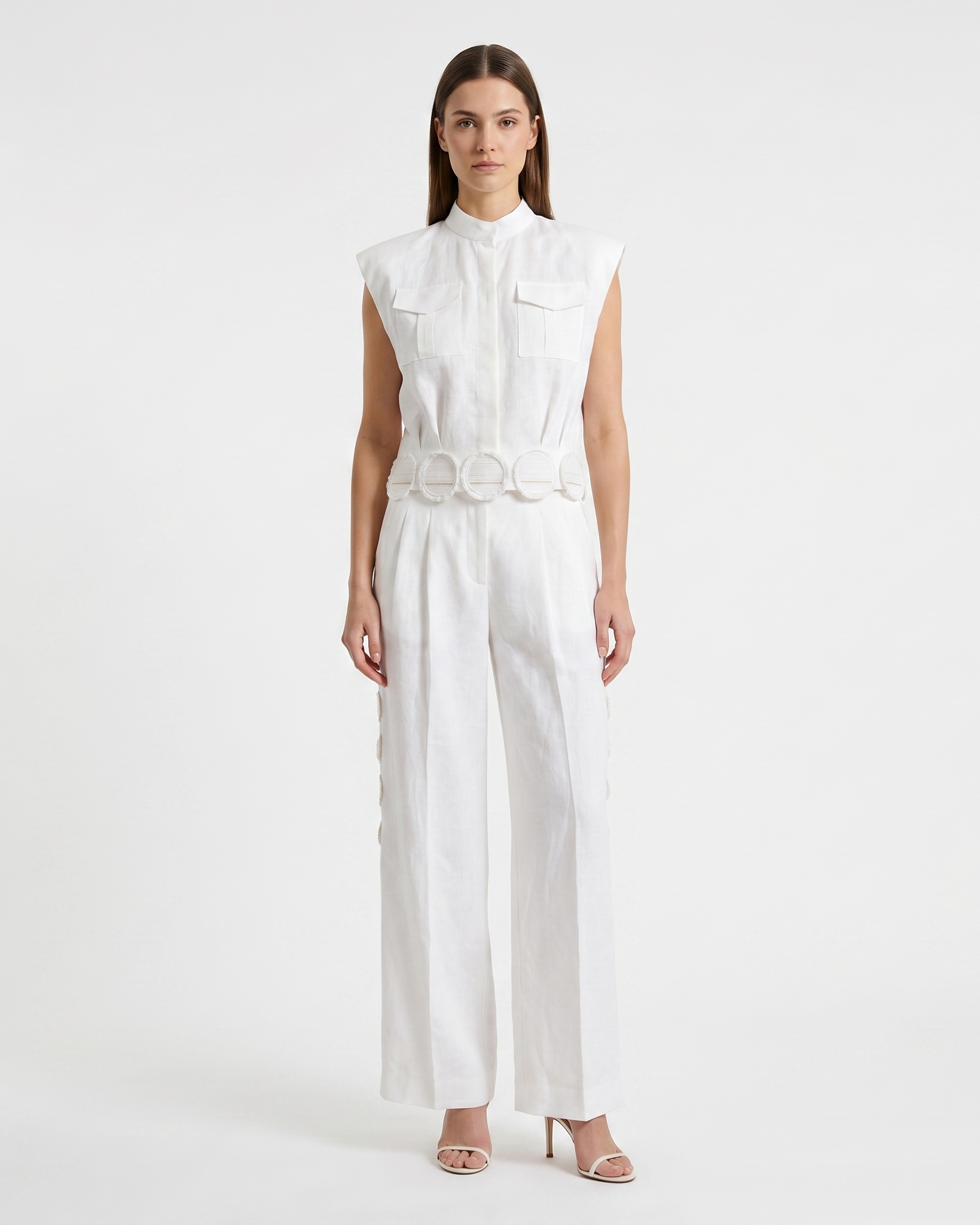 Hemp Logo Applique High Waisted Trousers