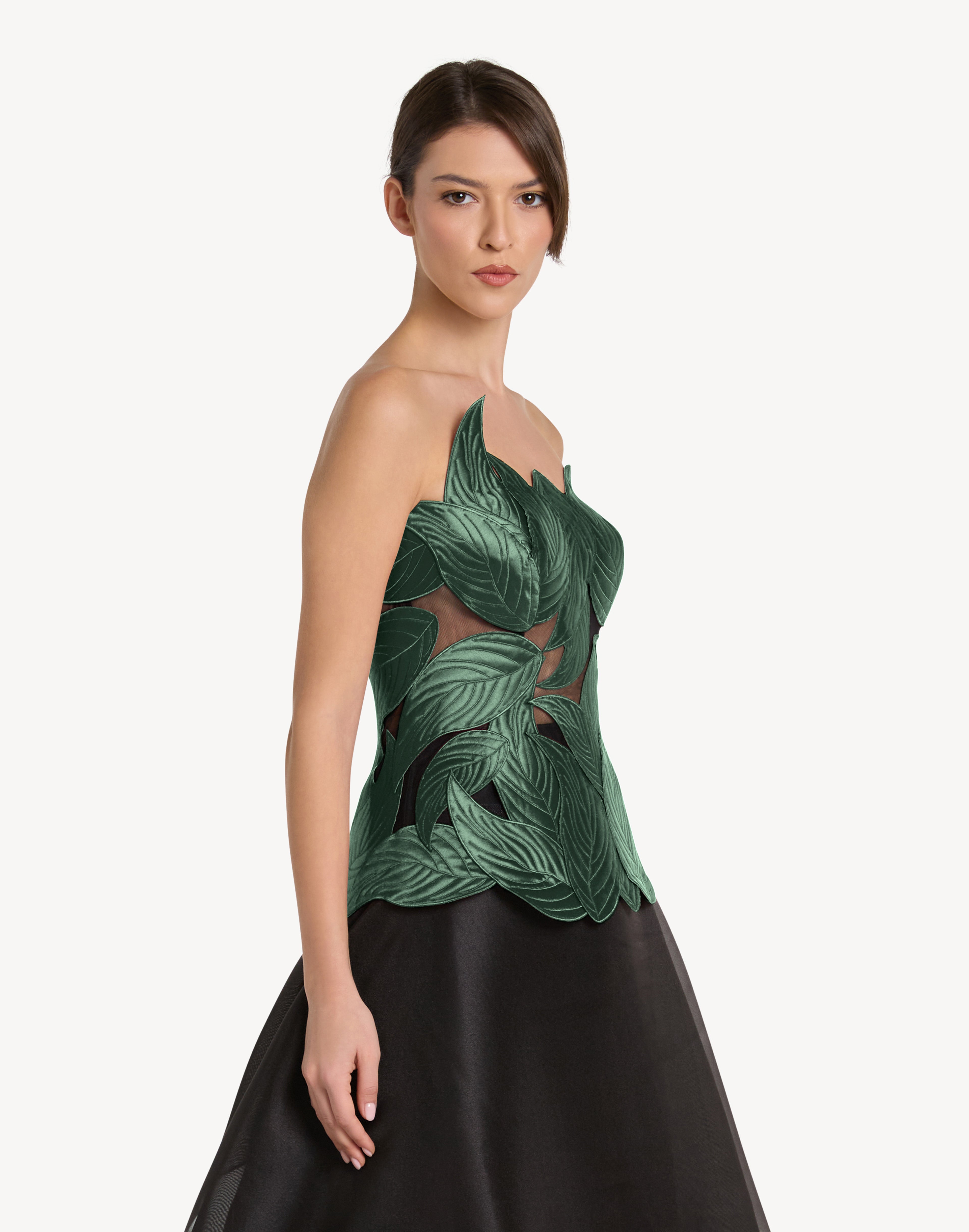 Grandeur Leaf Appliqué Corset