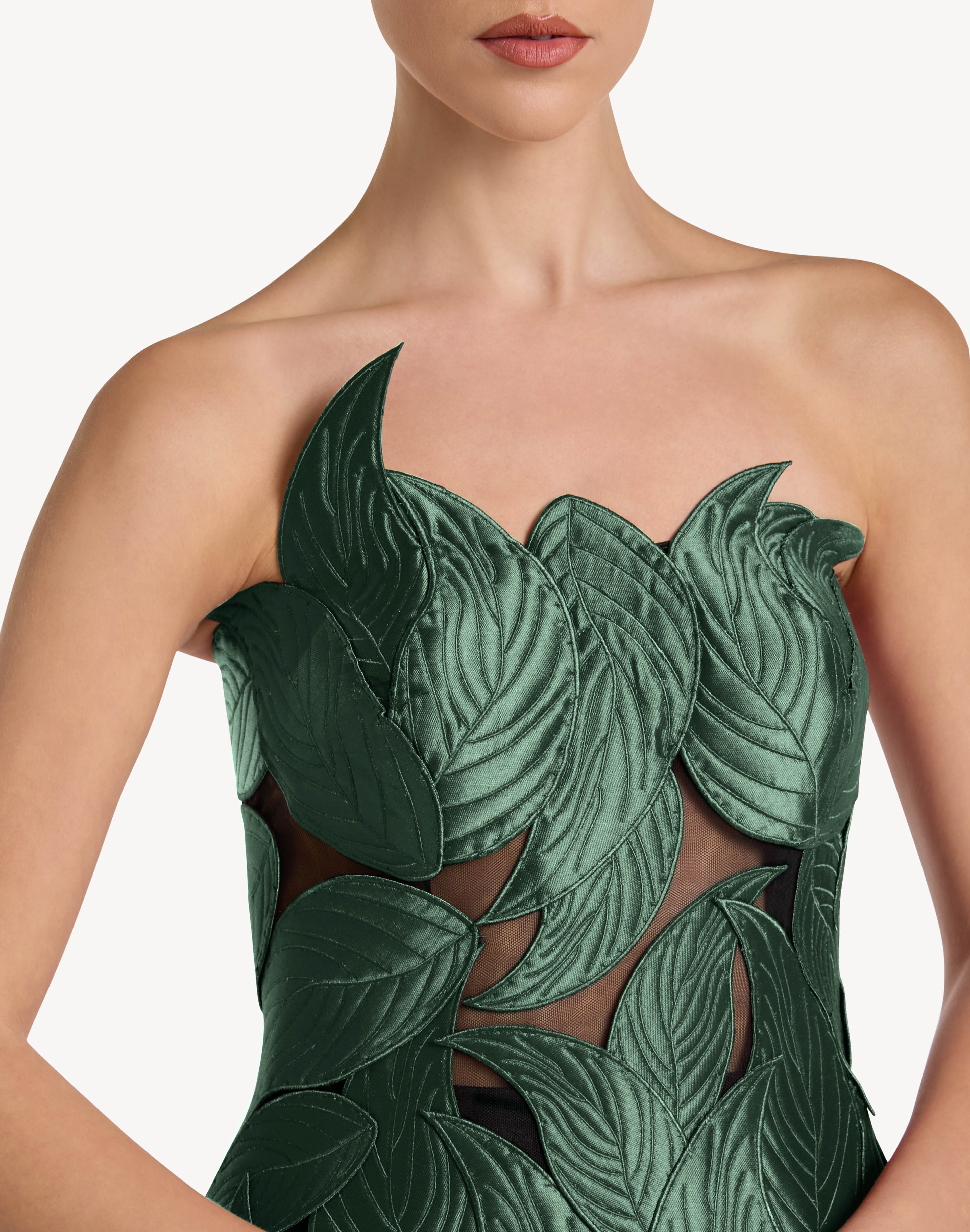 Grandeur Leaf Appliqué Corset