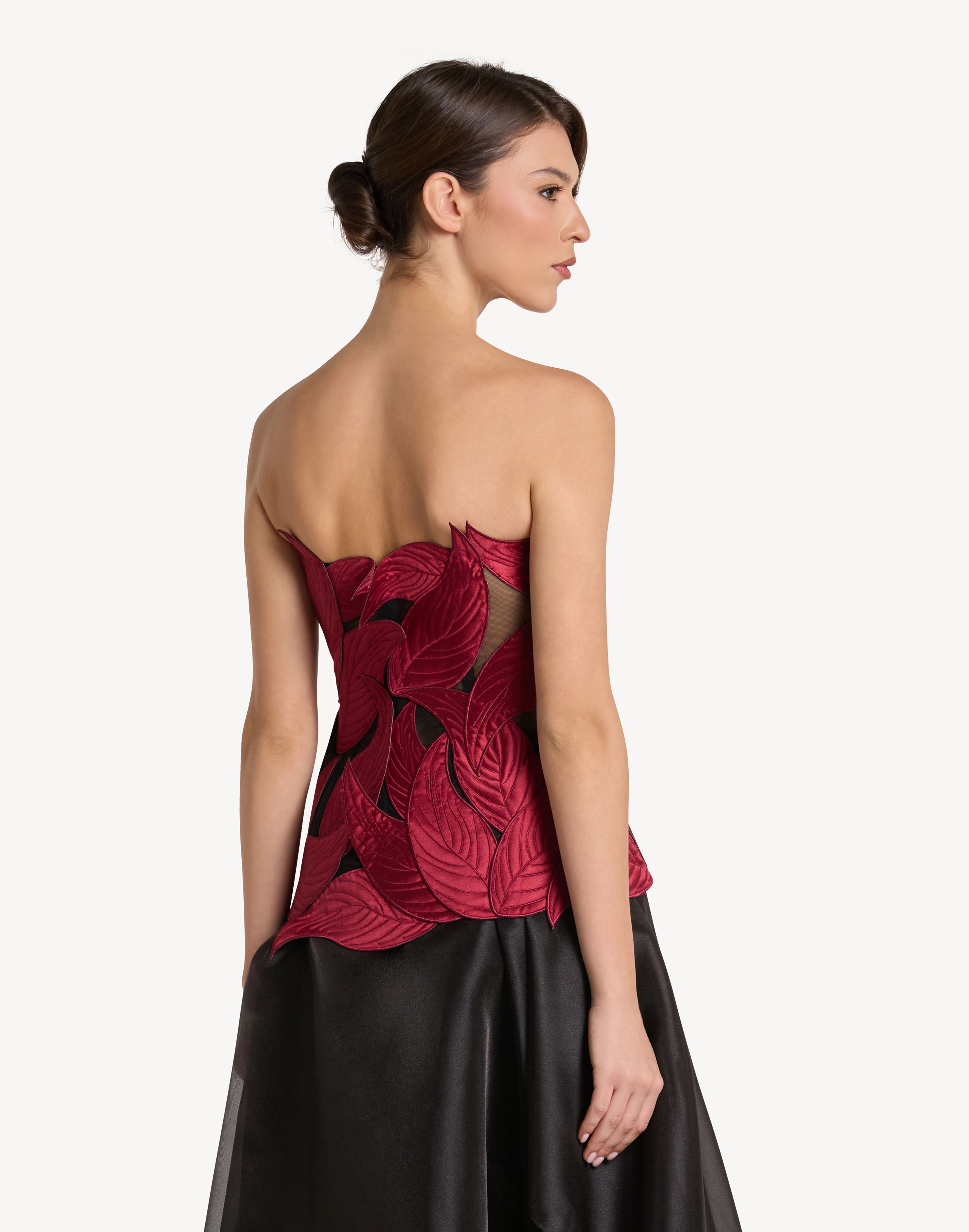 Grandeur Leaf Appliqué Corset
