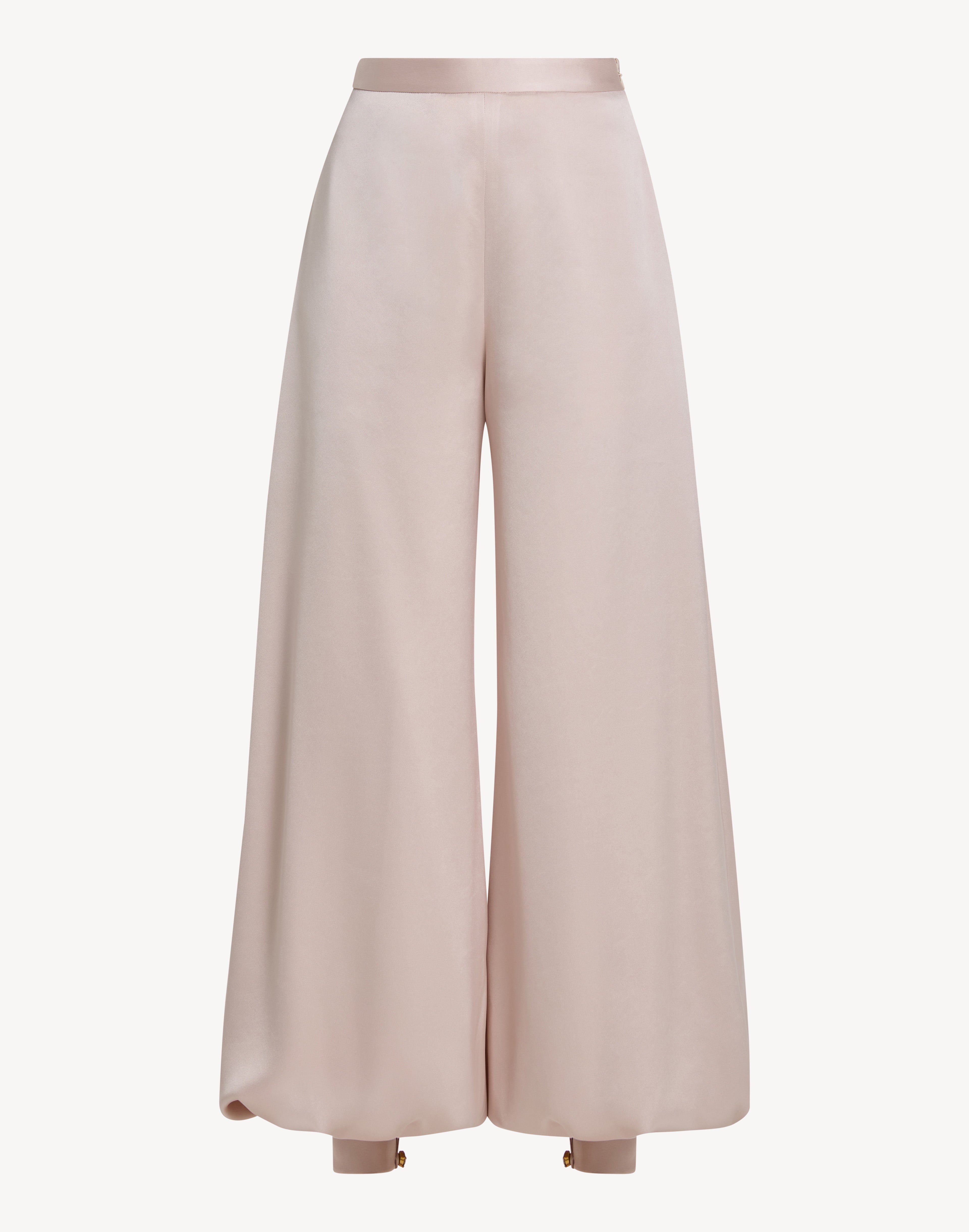 Button Cuff Detail Satin Haram Trousers