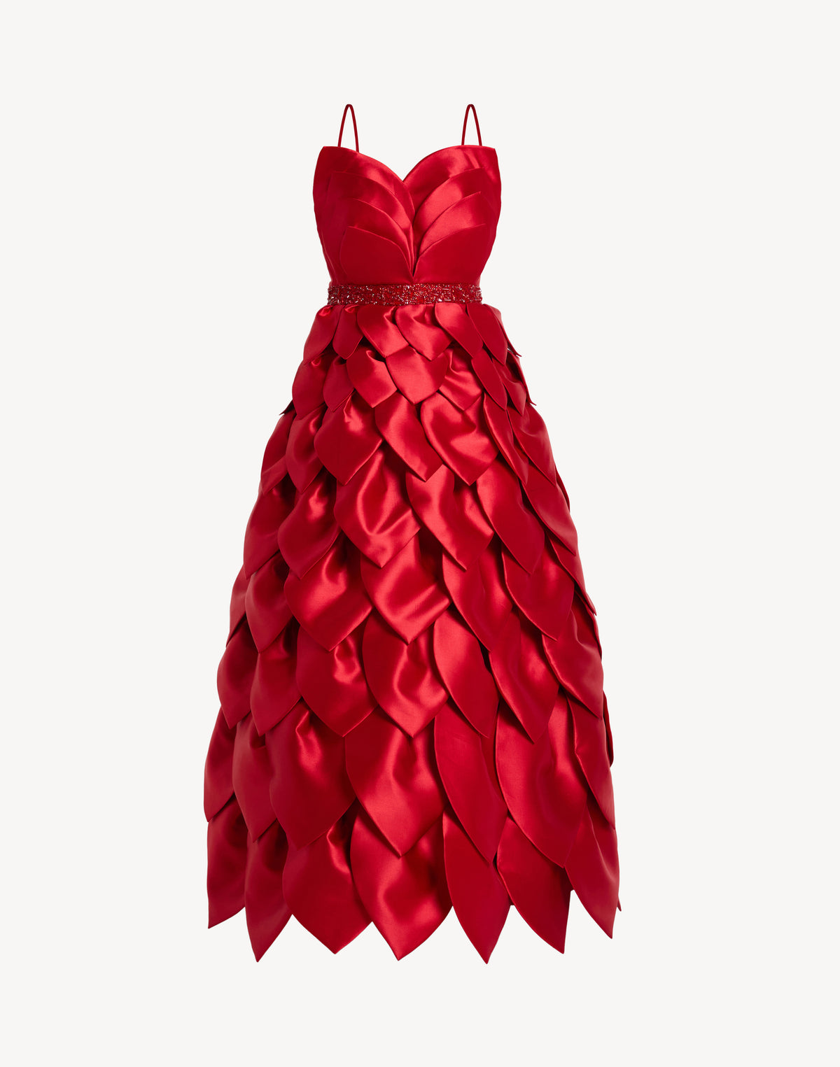 Leaf Appliqué Corset Sweetheart Gown