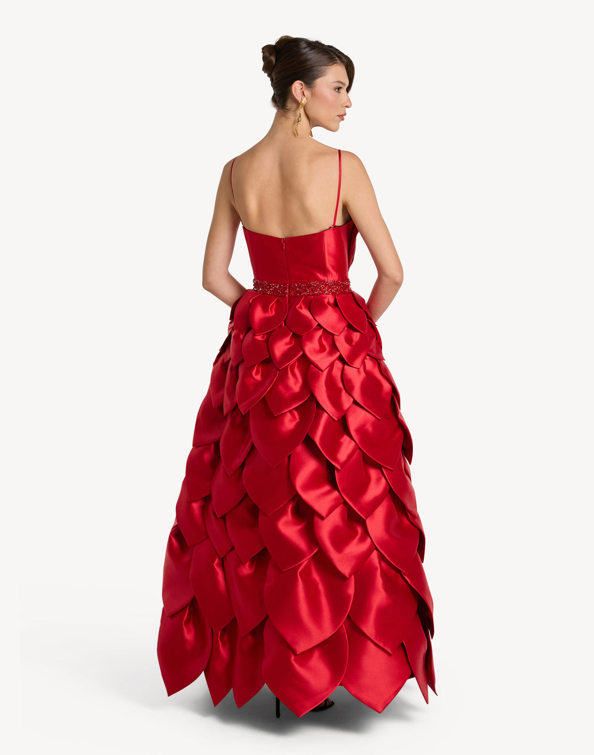 Leaf Appliqué Corset Sweetheart Gown
