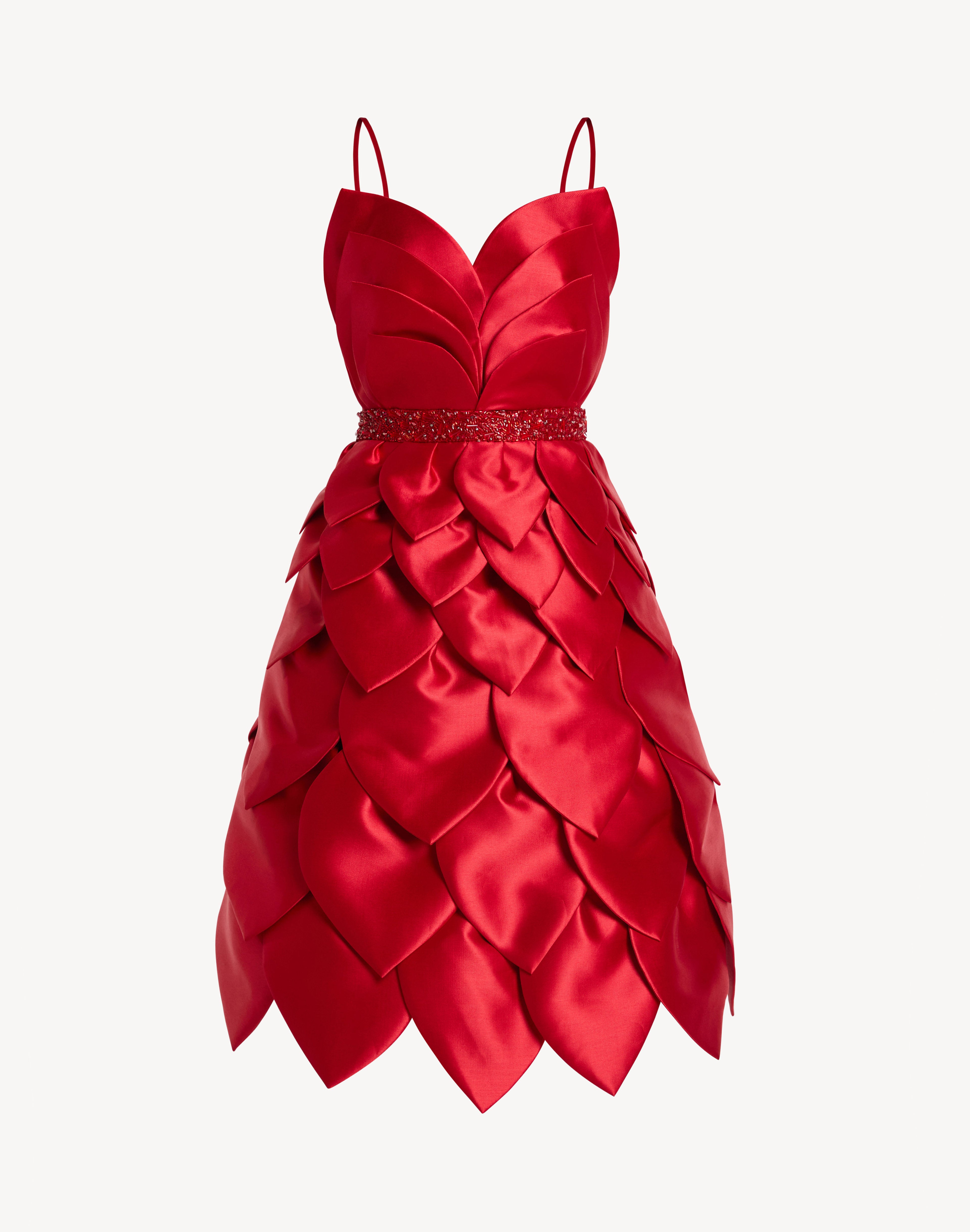 Leaf Appliqué Corset Sweetheart Midi Dress