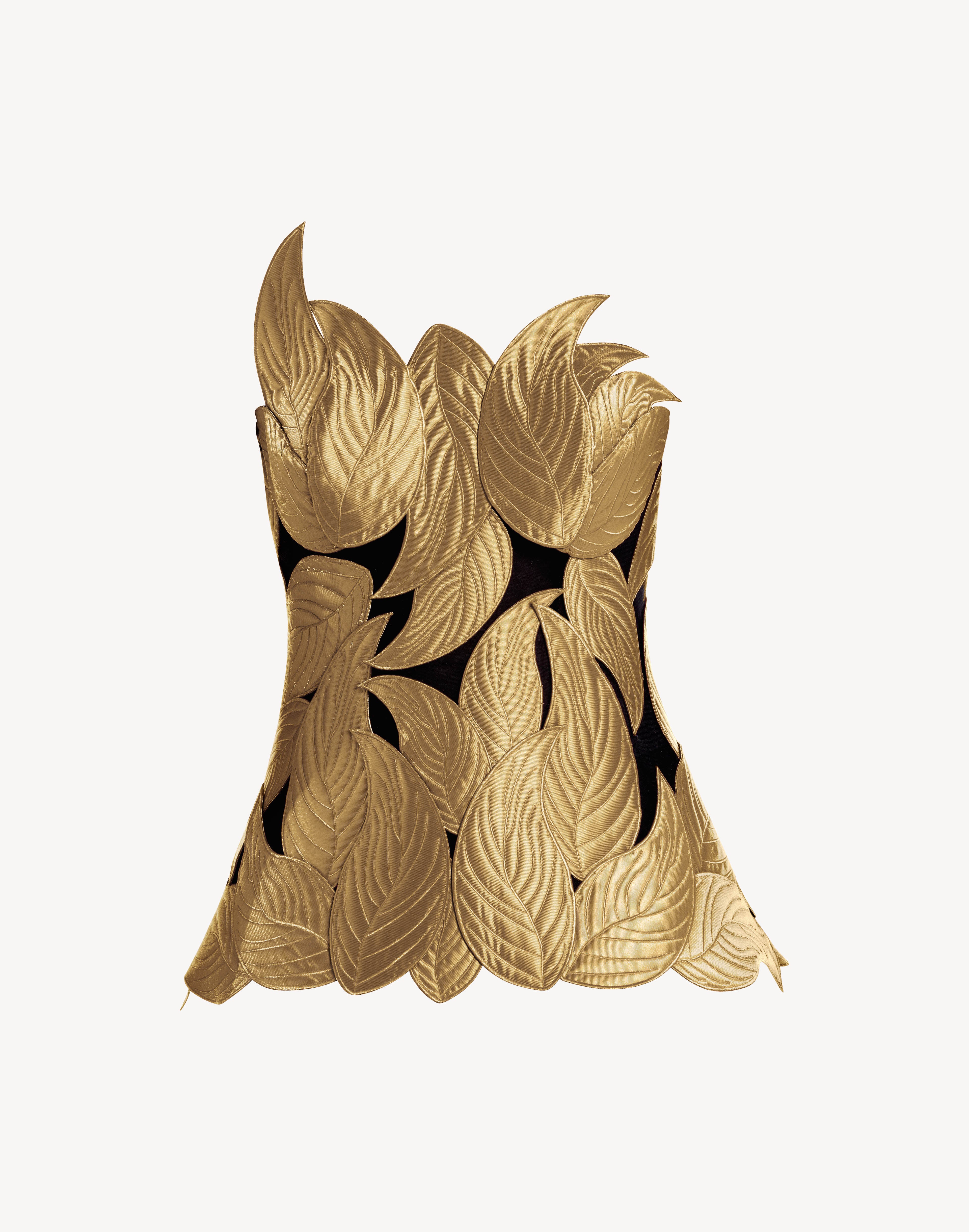 Grandeur Leaf Appliqué Corset