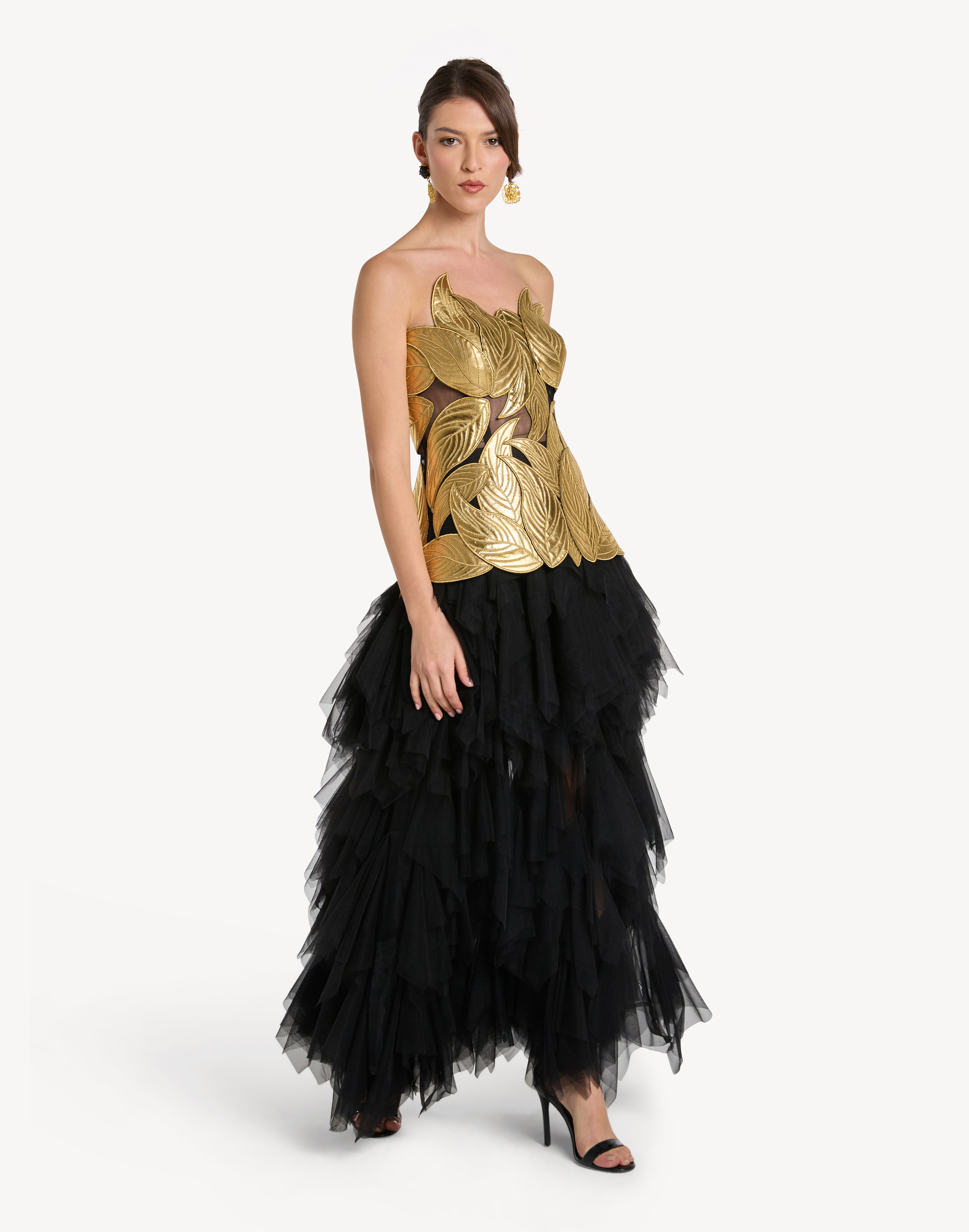 Grandeur Leaf Appliqué Corset