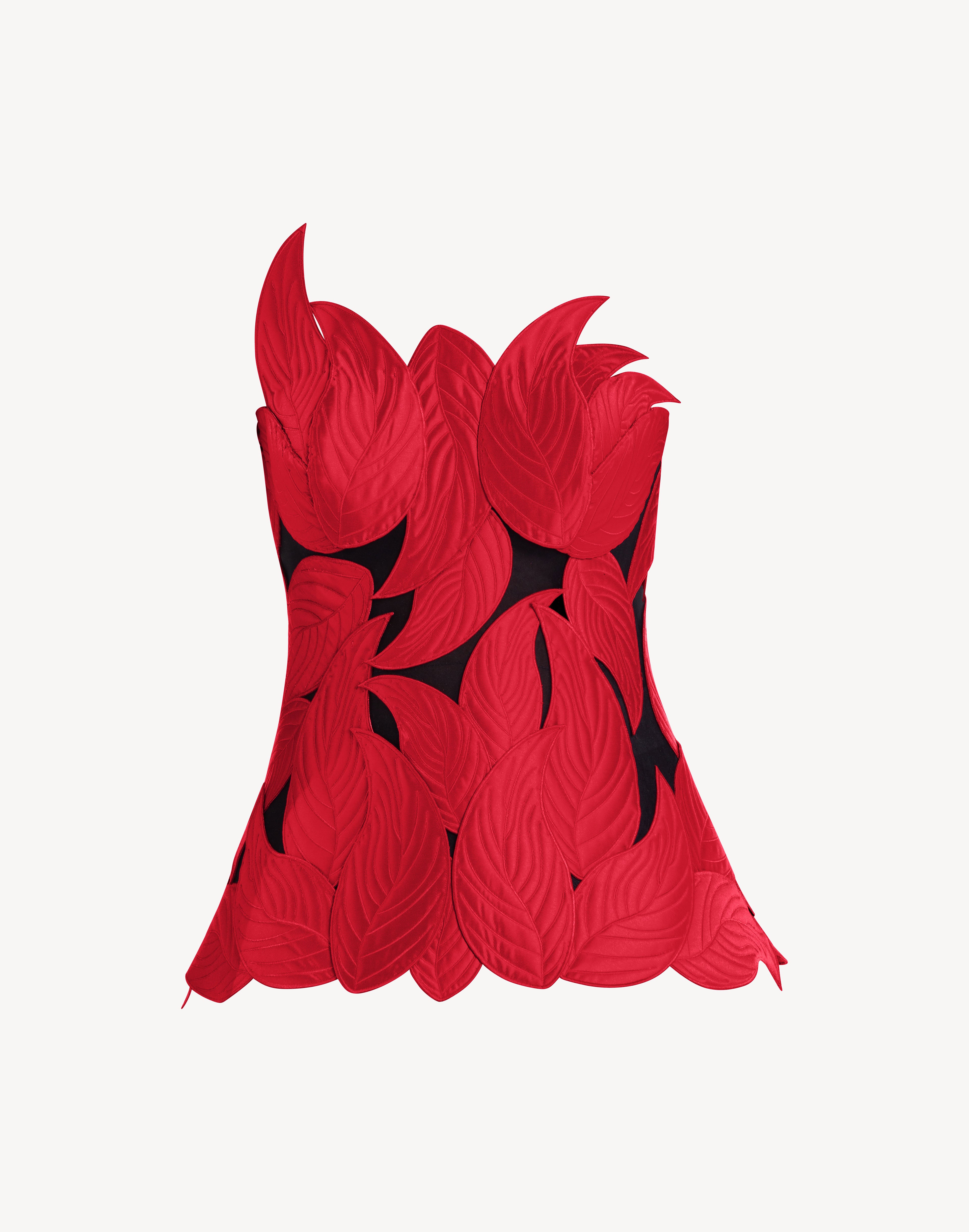 Grandeur Leaf Appliqué Corset