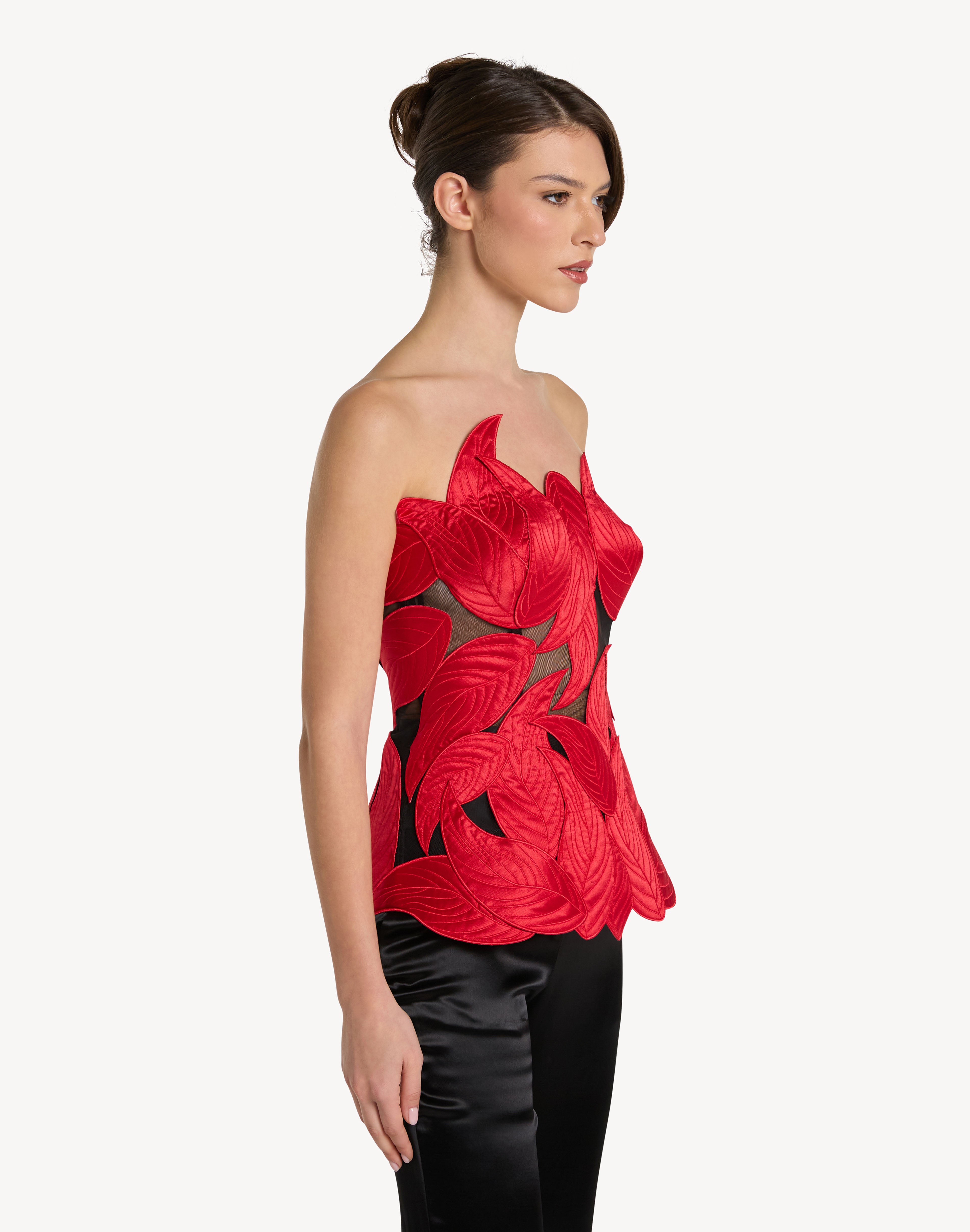 Grandeur Leaf Appliqué Corset