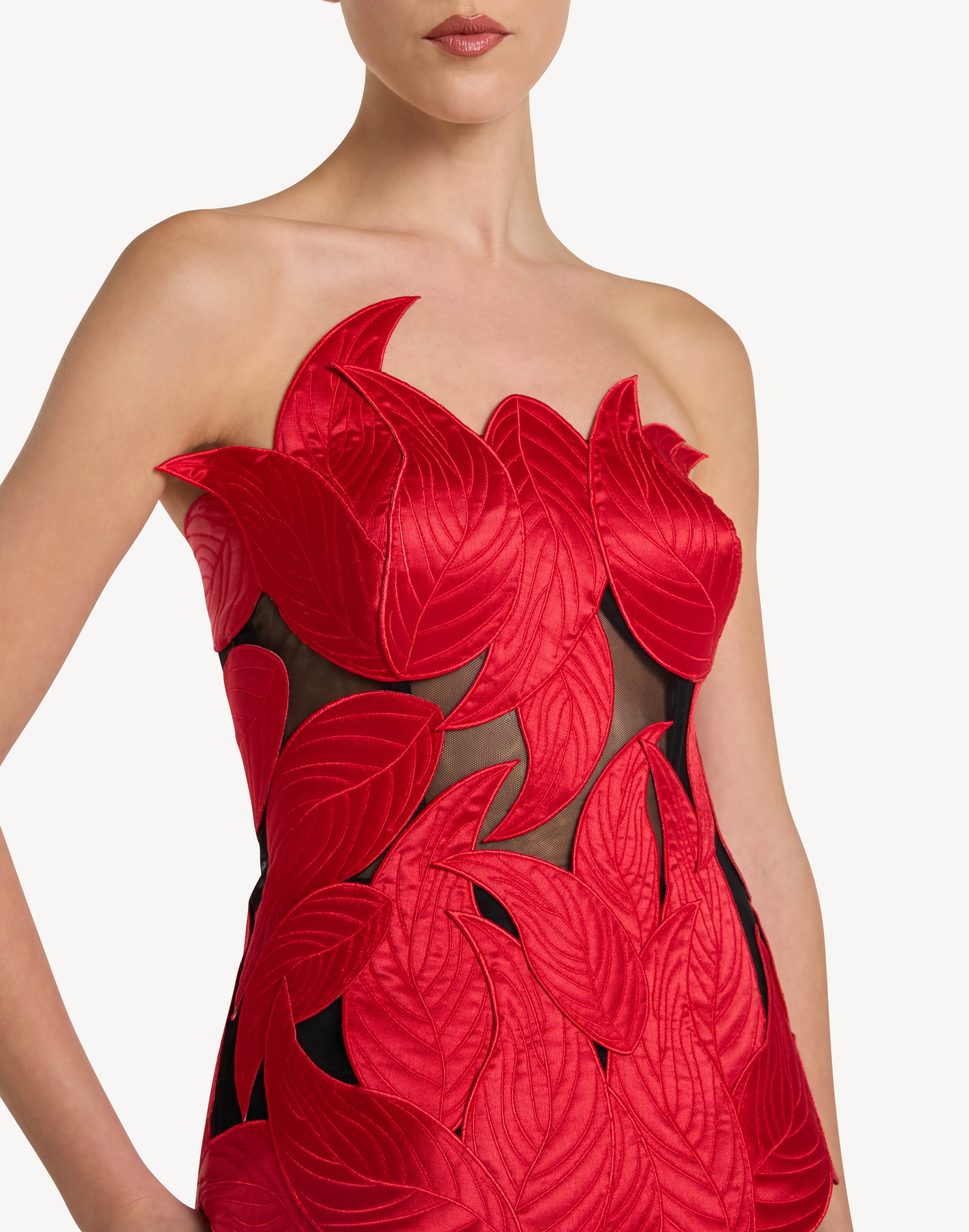 Grandeur Leaf Appliqué Corset
