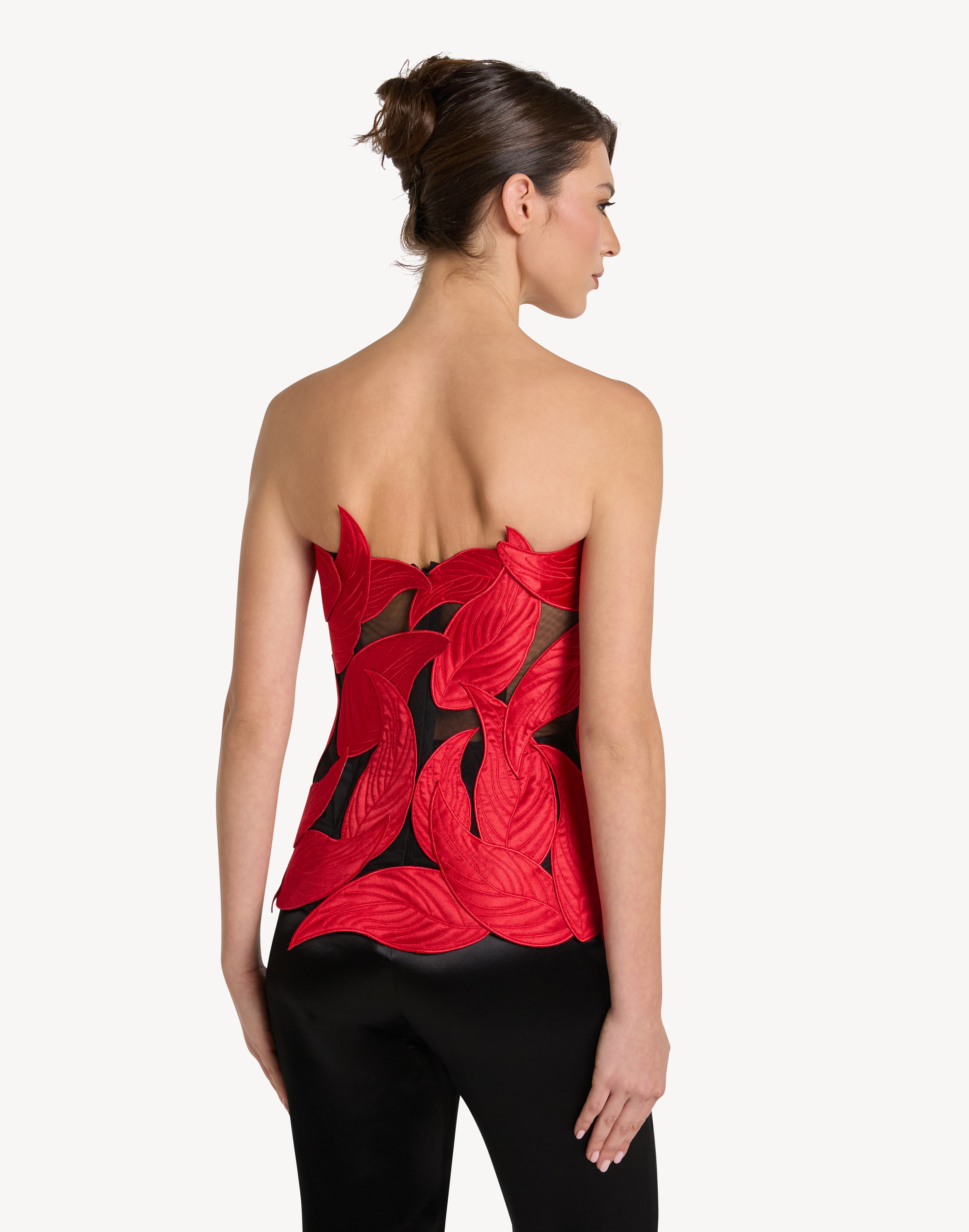 Grandeur Leaf Appliqué Corset