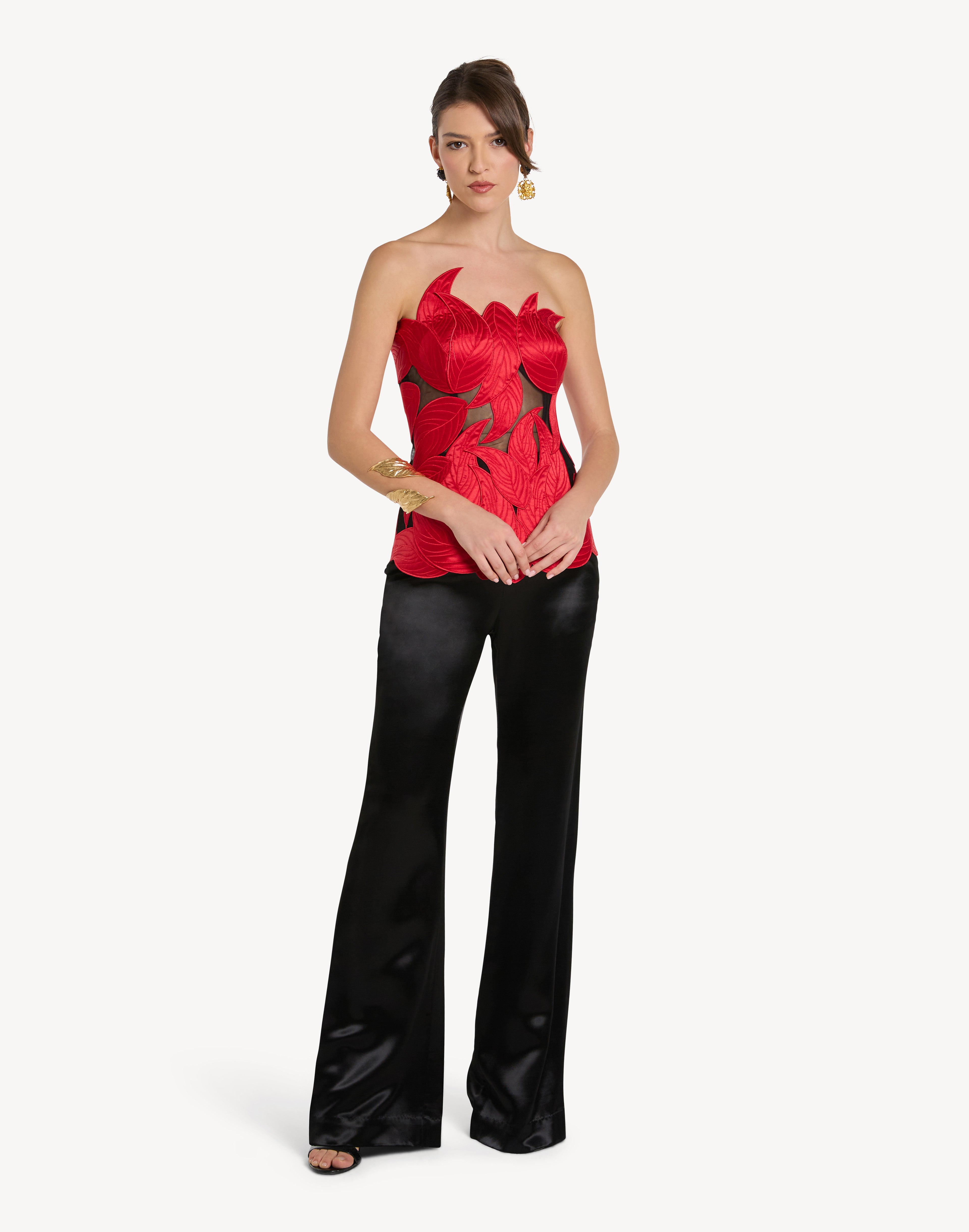 Grandeur Leaf Appliqué Corset