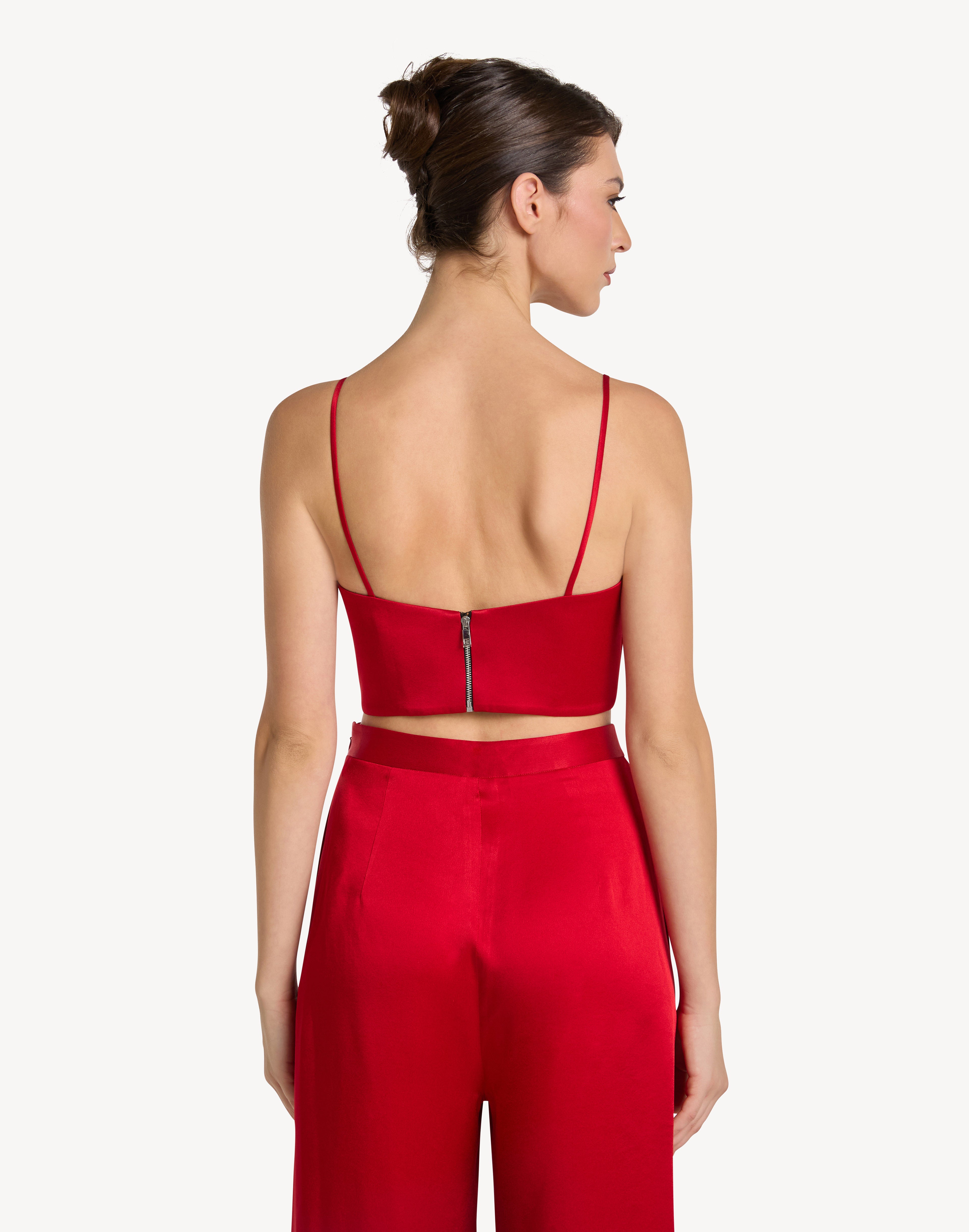 Button Cuff Detail Satin Haram Trousers