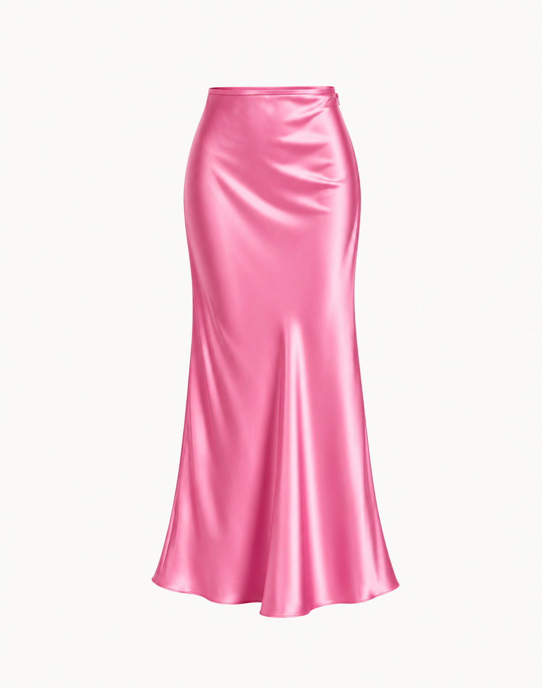 Essentials - Satin A-Line Midi Skirt