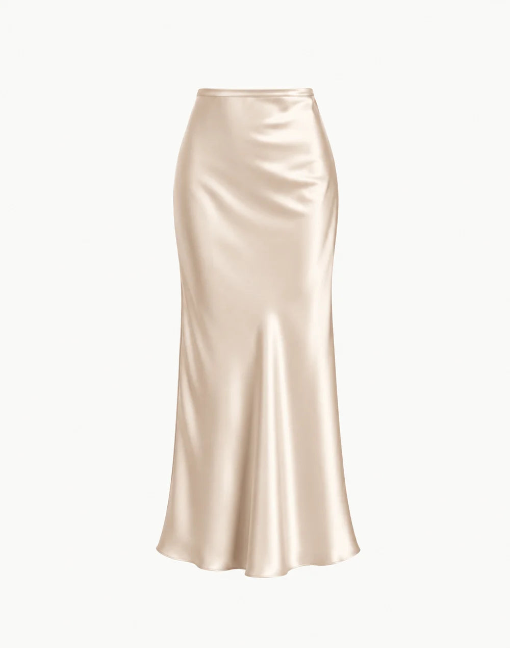 Essentials - Satin A-Line Midi Skirt