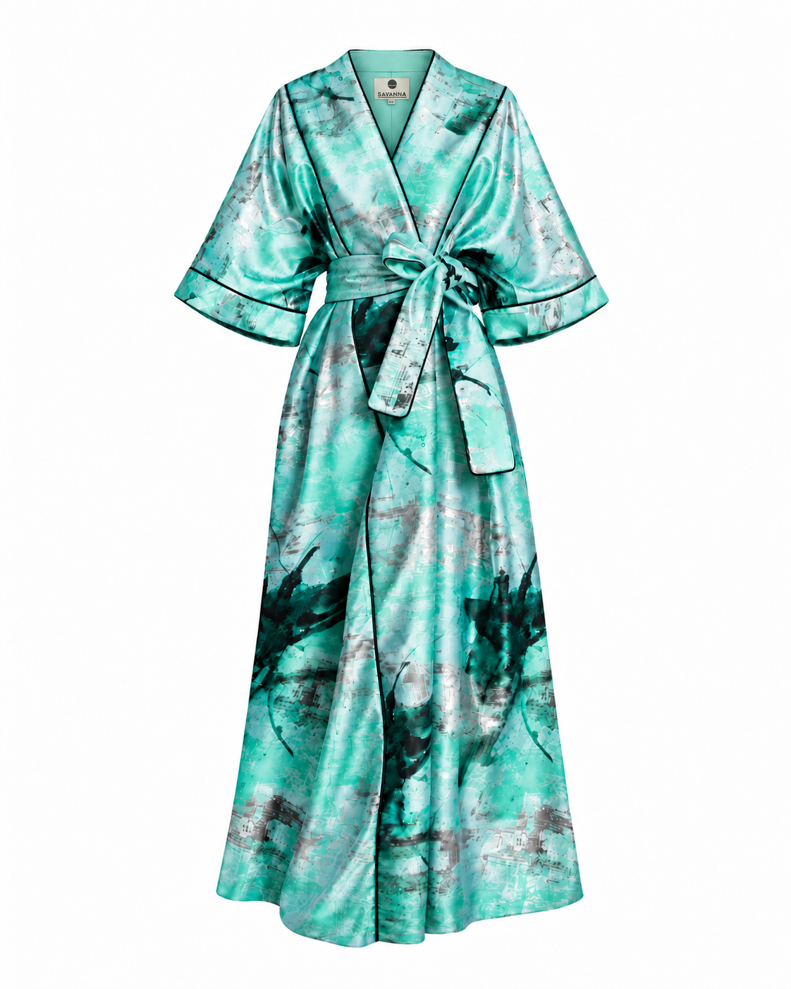 Kimono Bouffant Silk Long Kaftan