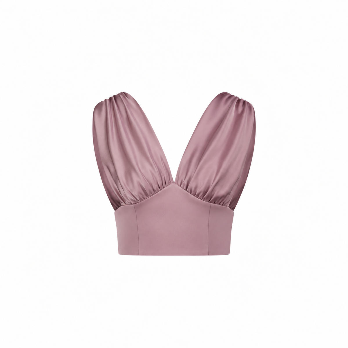 Satin Plunge Crop Top
