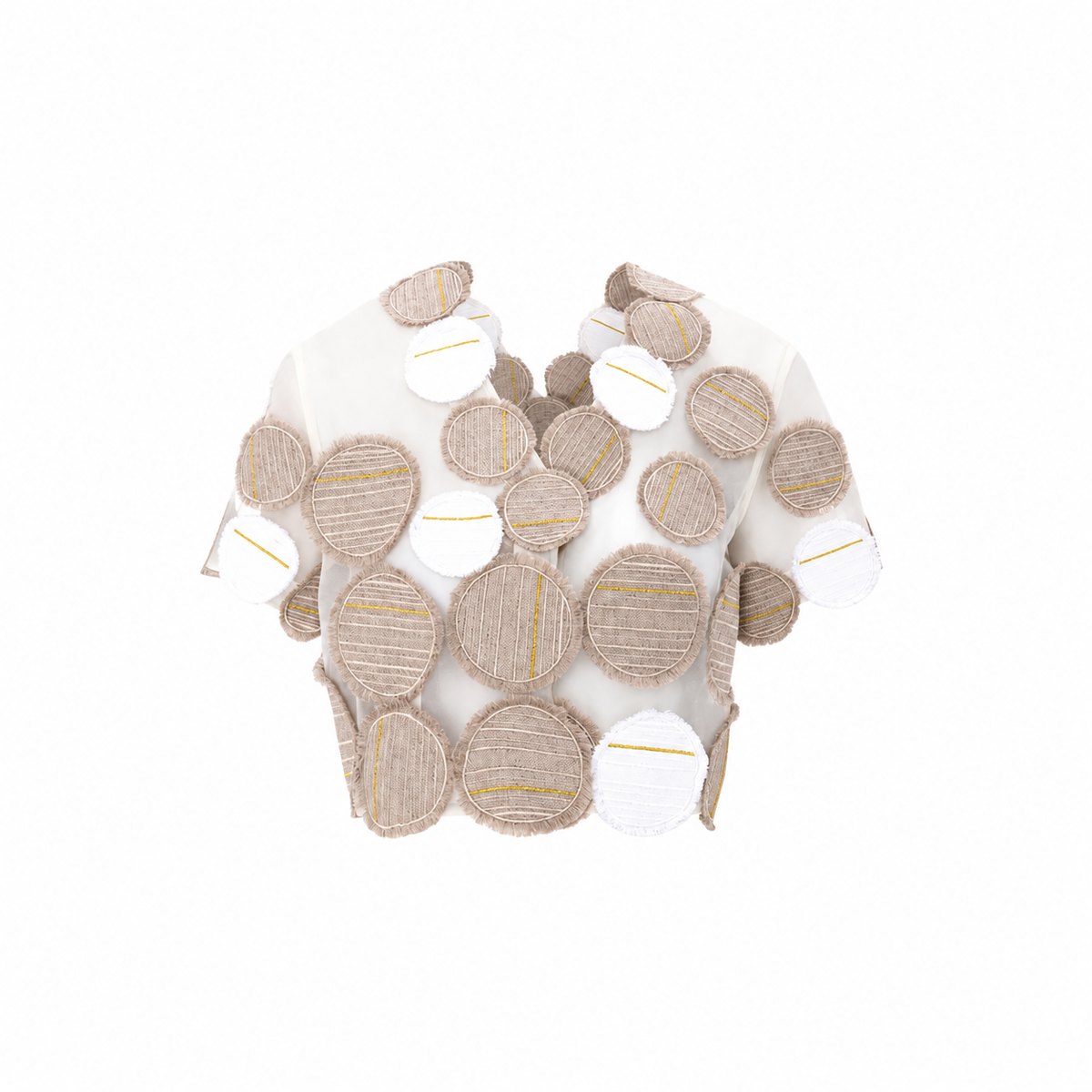 Sofia Silk Hemp Logo Appliqué Cropped Jacket