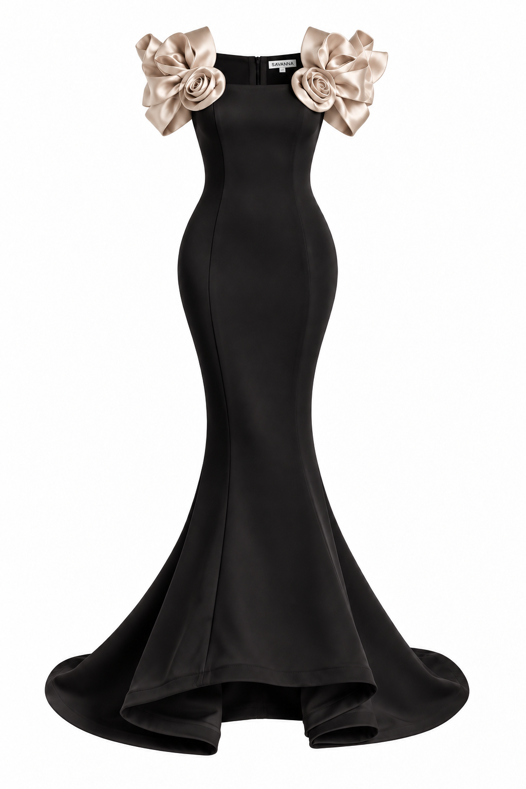 Rose Sleeve Panel Maxi Dress