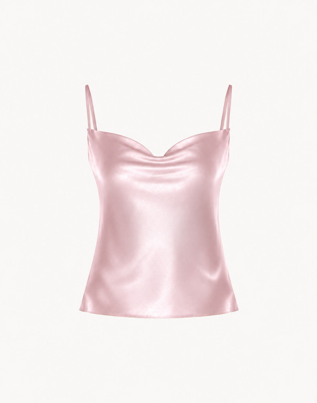 Essentials - Satin Cowl-Neck Top