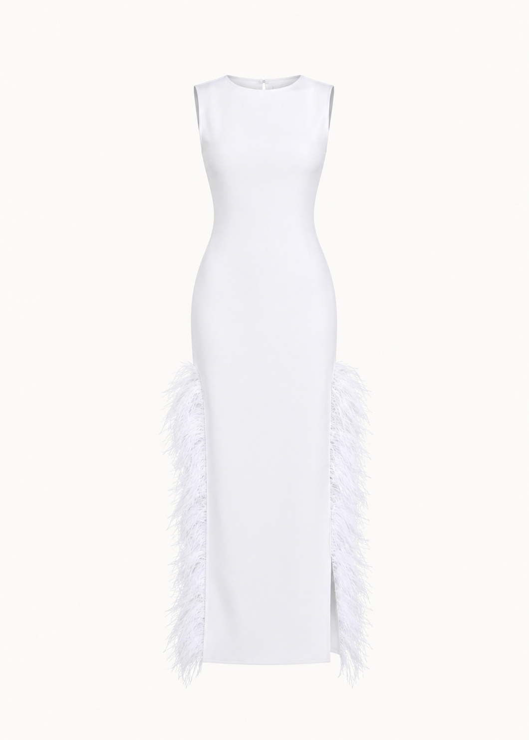 Feather-trimmed Jewel Dress