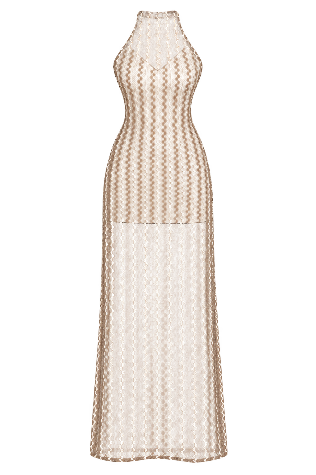 Yvy Sleeveless High Neck Maxi Dress