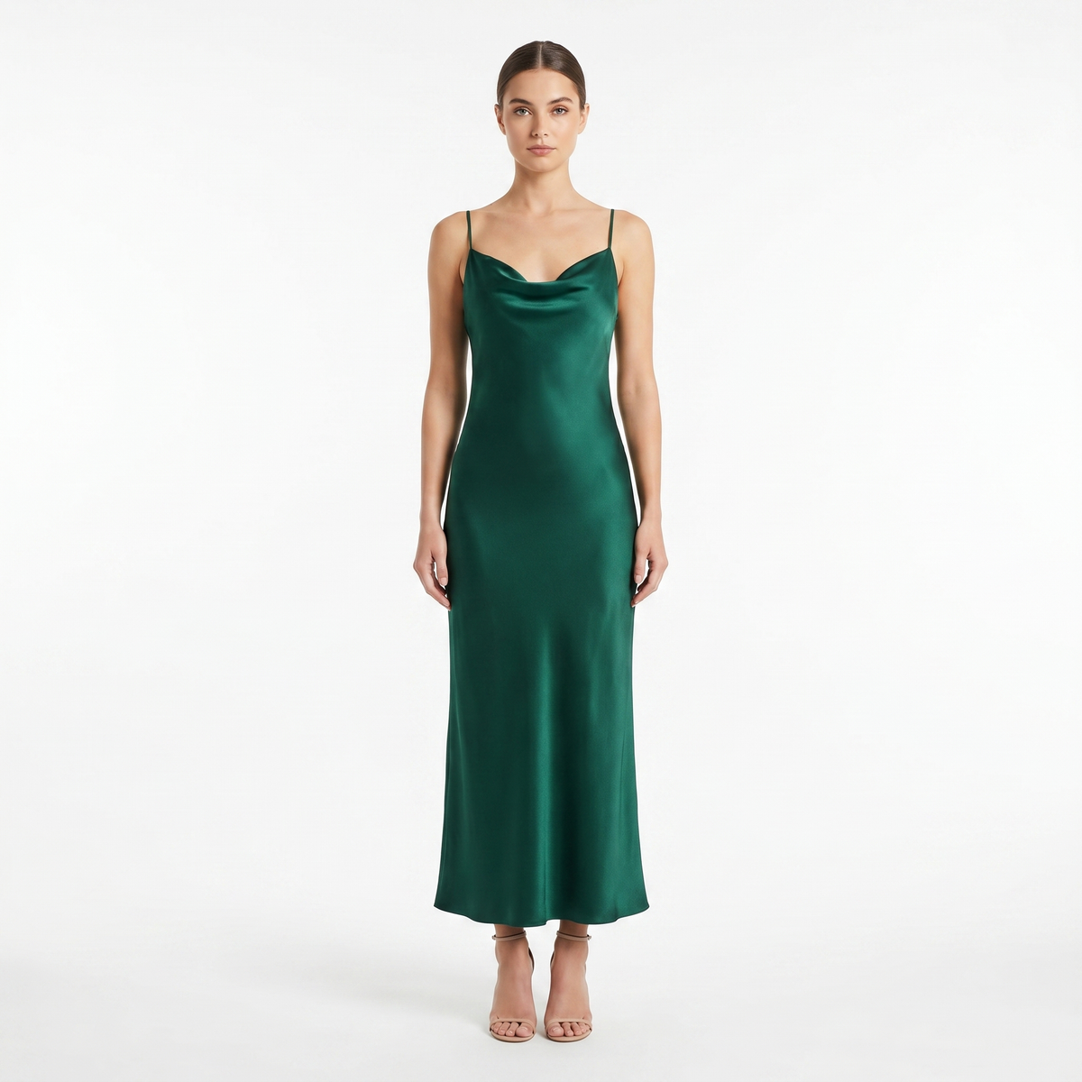 Essential Satin Cowl-Neck Slip Dress