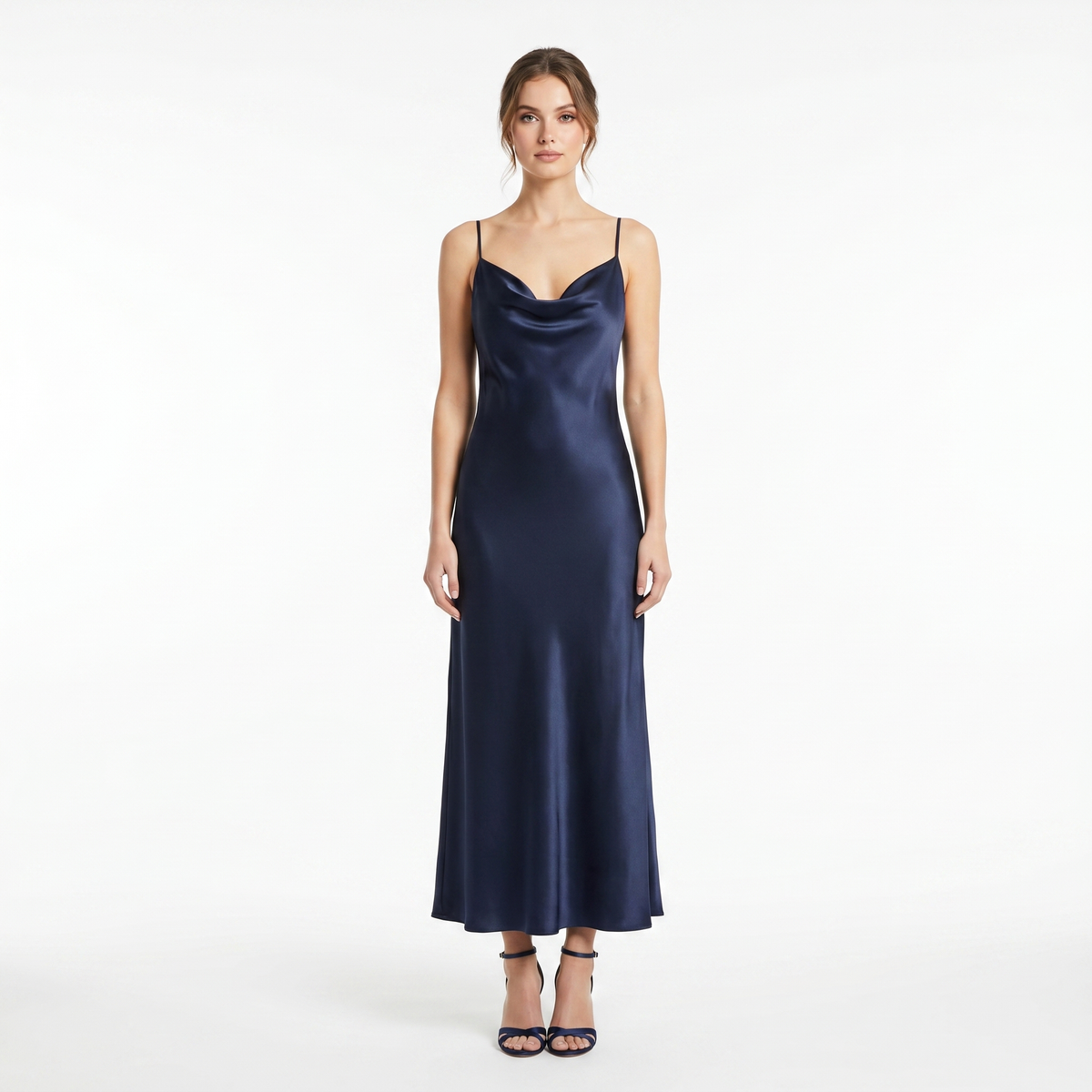 Essential Satin Cowl-Neck Slip Dress