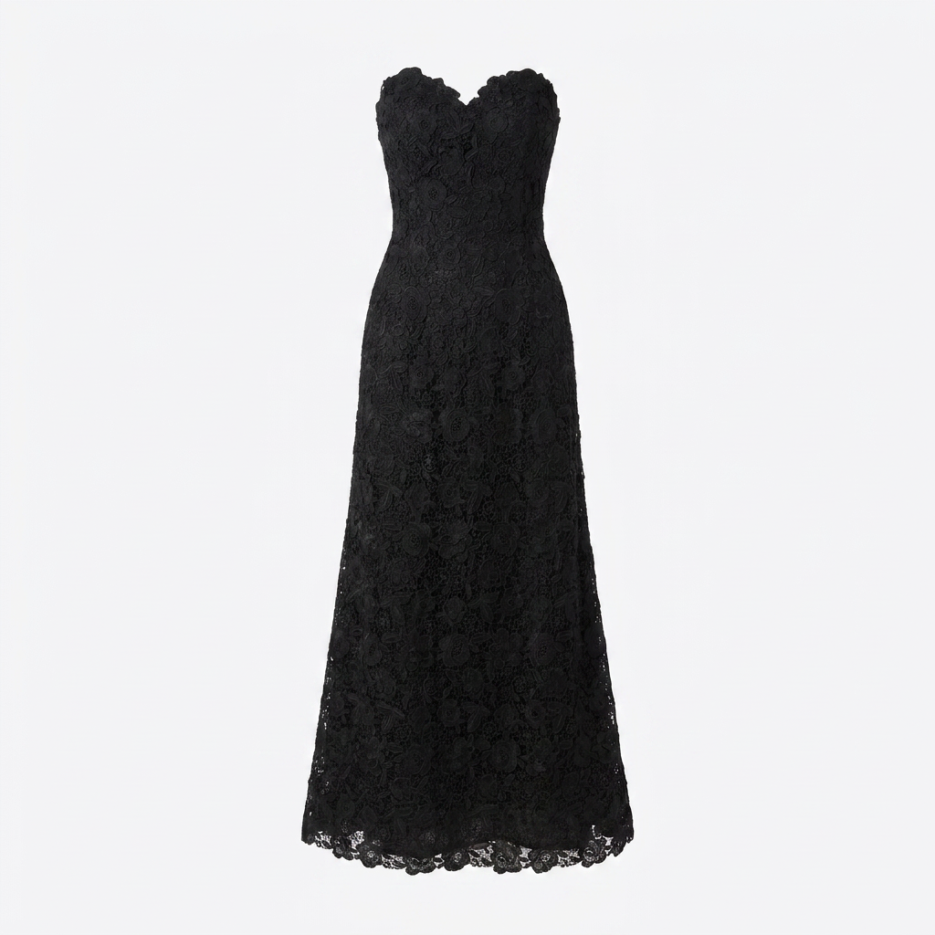 Lace Sweetheart Midi Dress