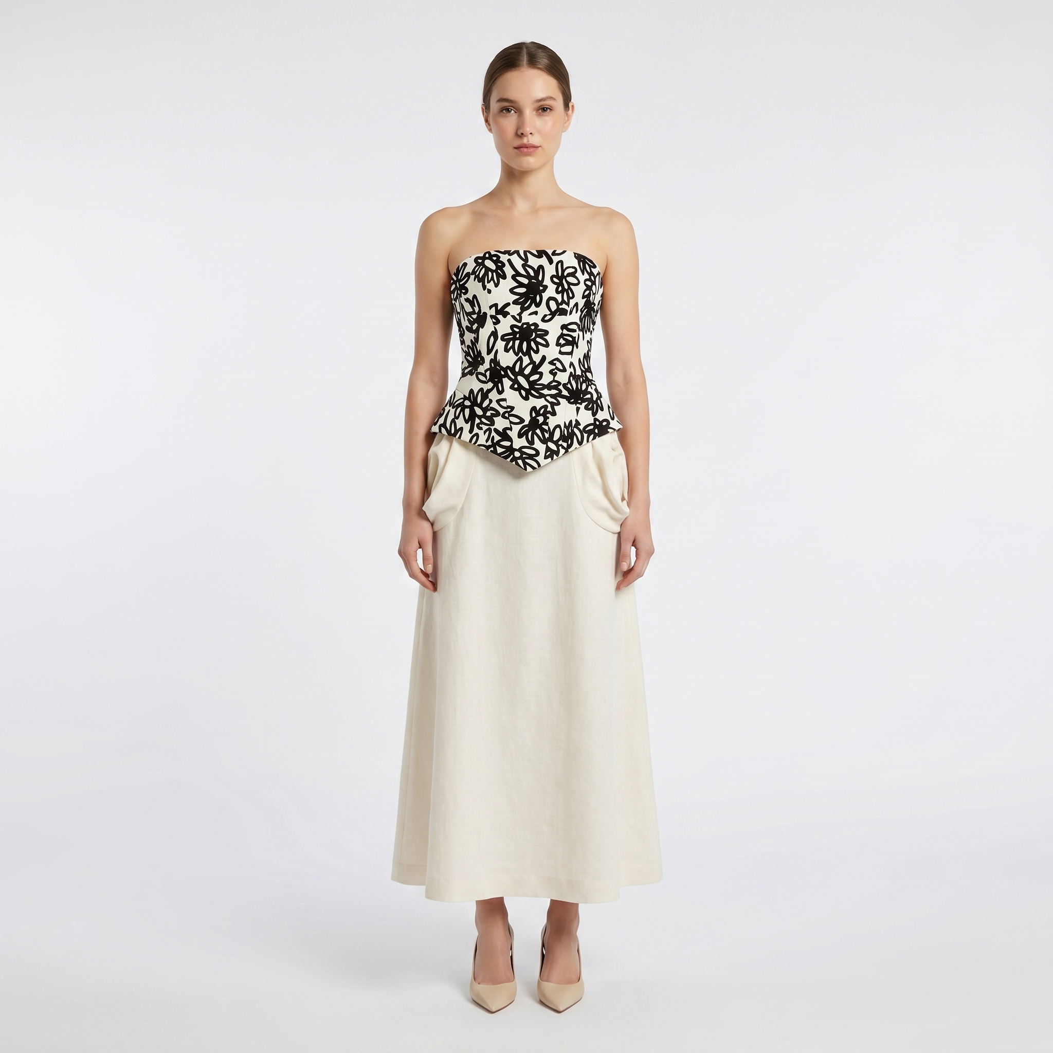 Linen hemp A-line skirt
