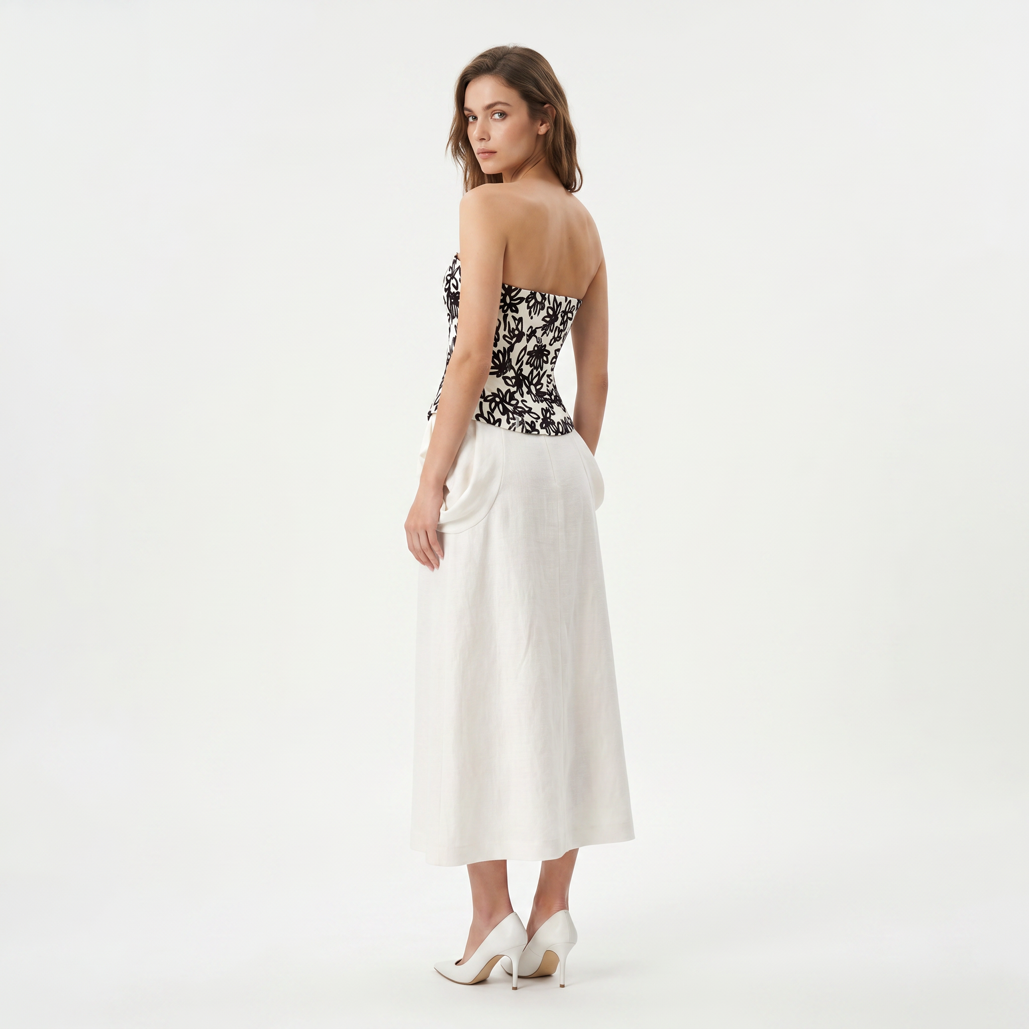 Linen hemp A-line skirt