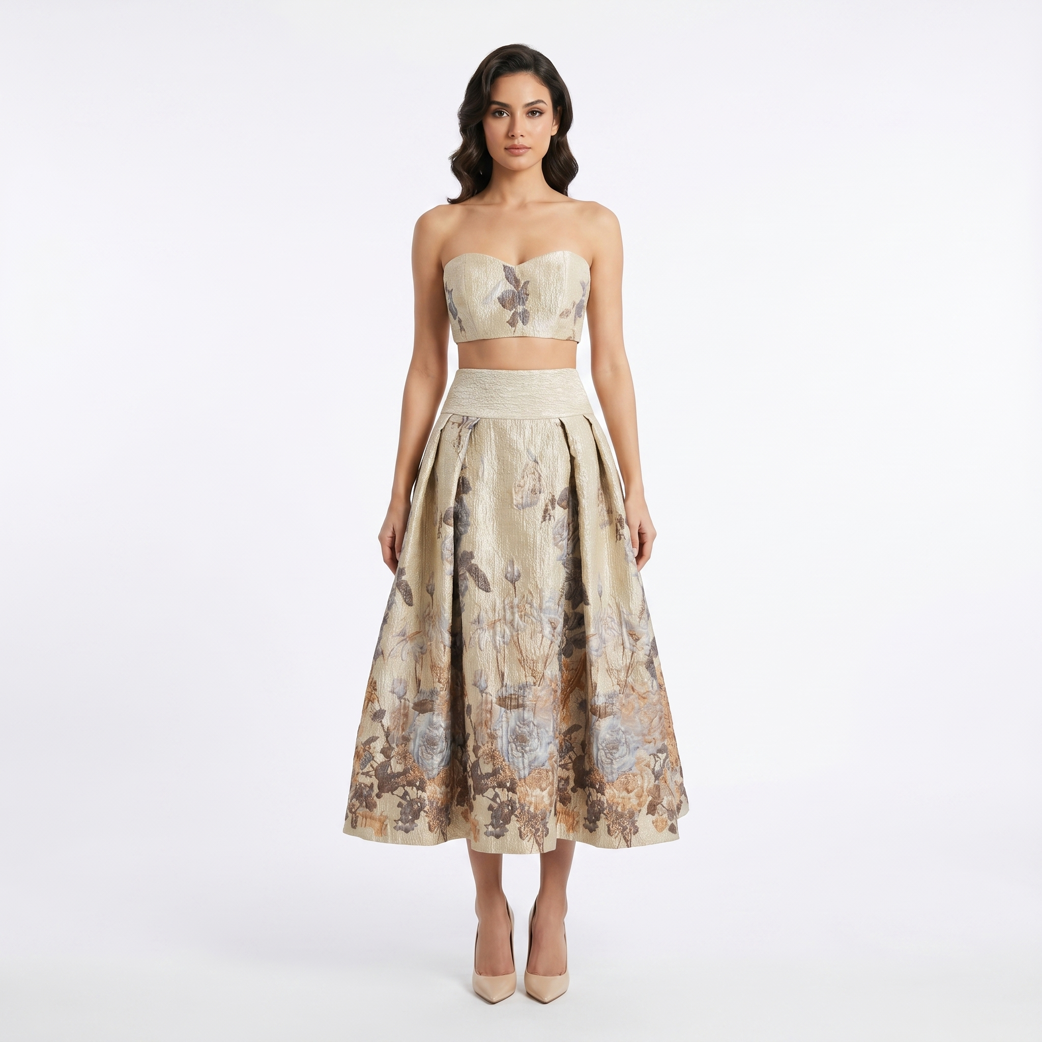 Fleur Brocade Crop Top