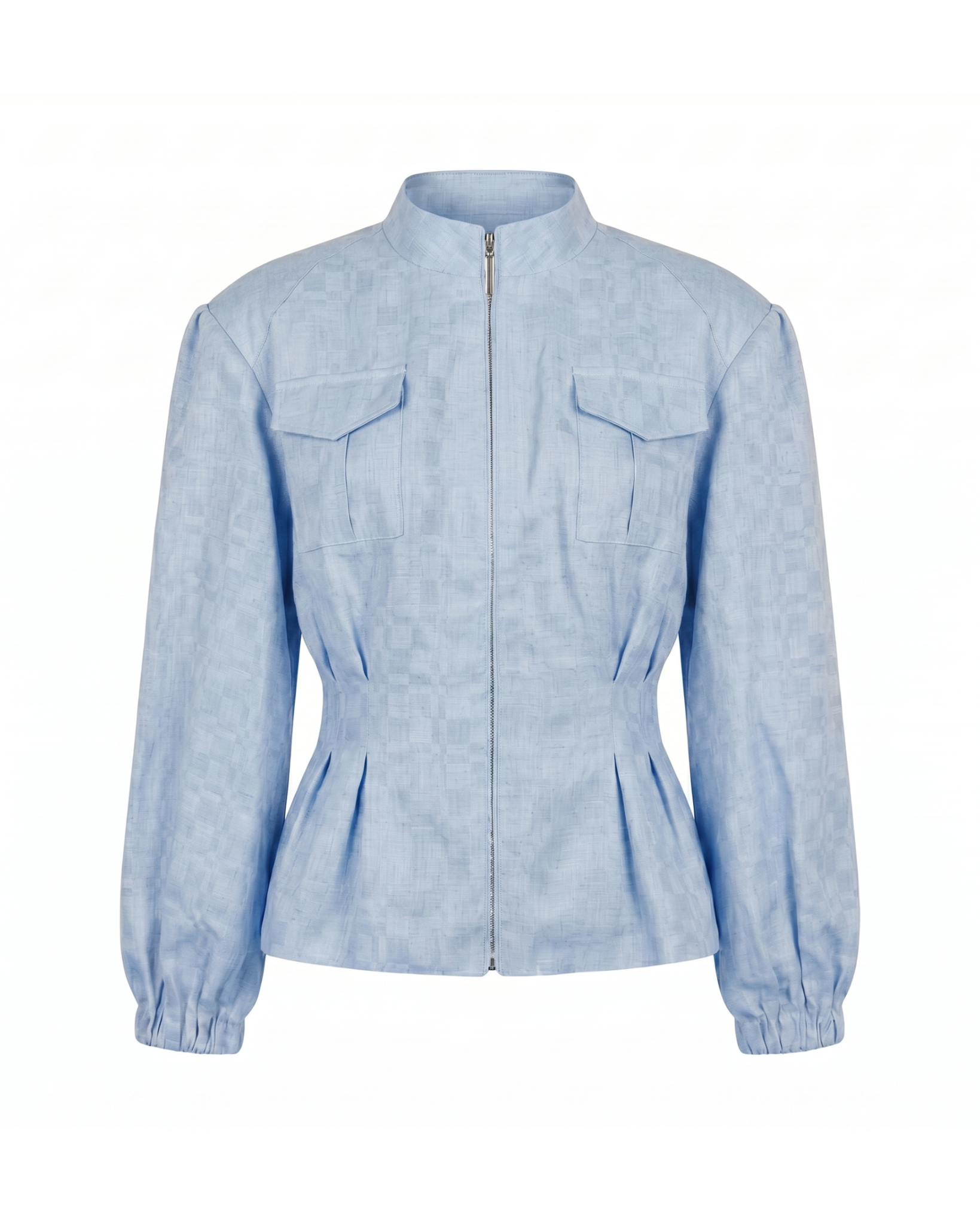Hemp Mandarin Collar Safari Jacket