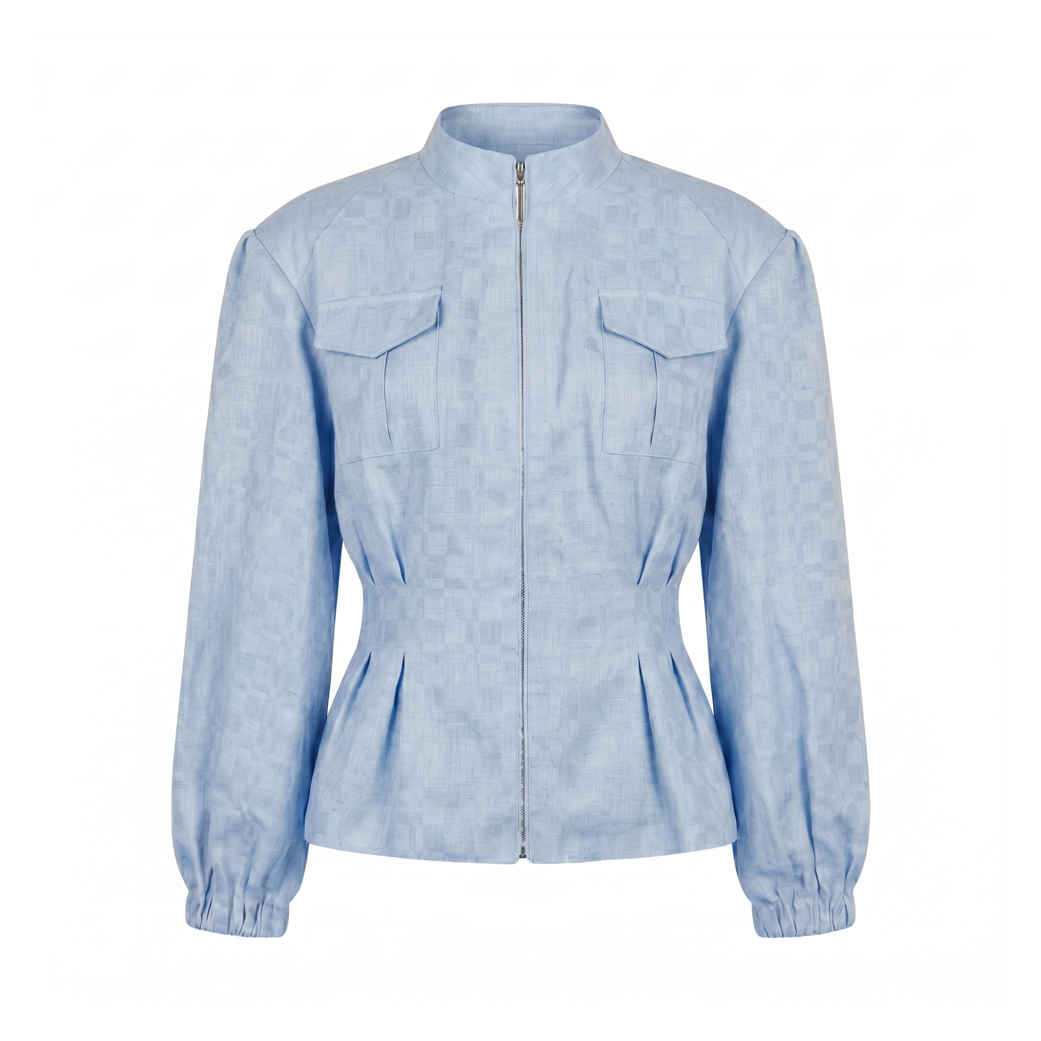 Hemp Mandarin Collar Safari Jacket