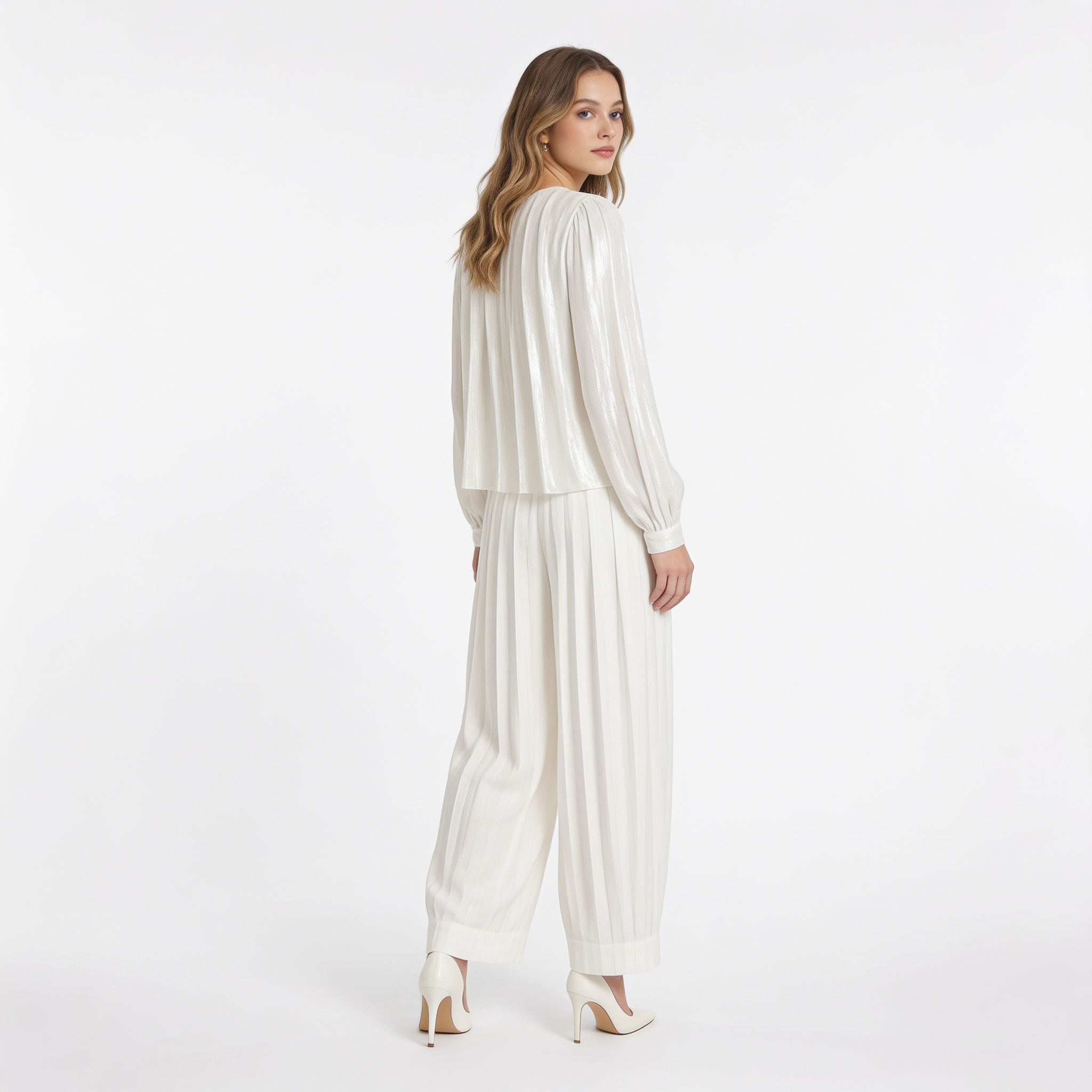 Shimmer Pleated Haram Pants