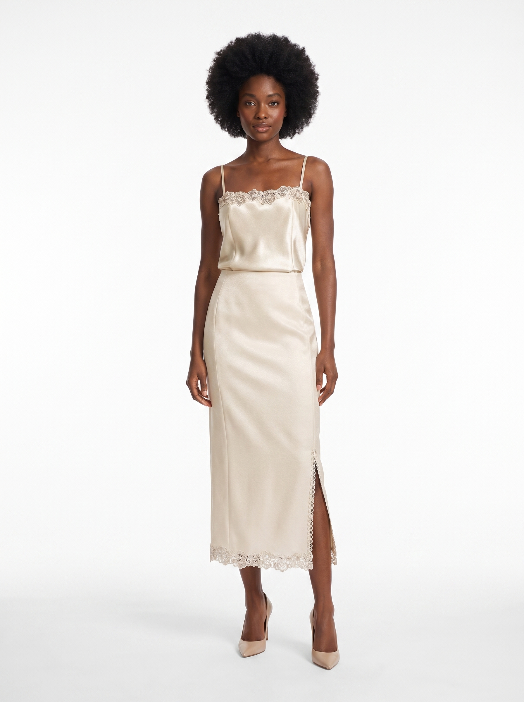 Tailored Fleurs Lace Pencil Skirt