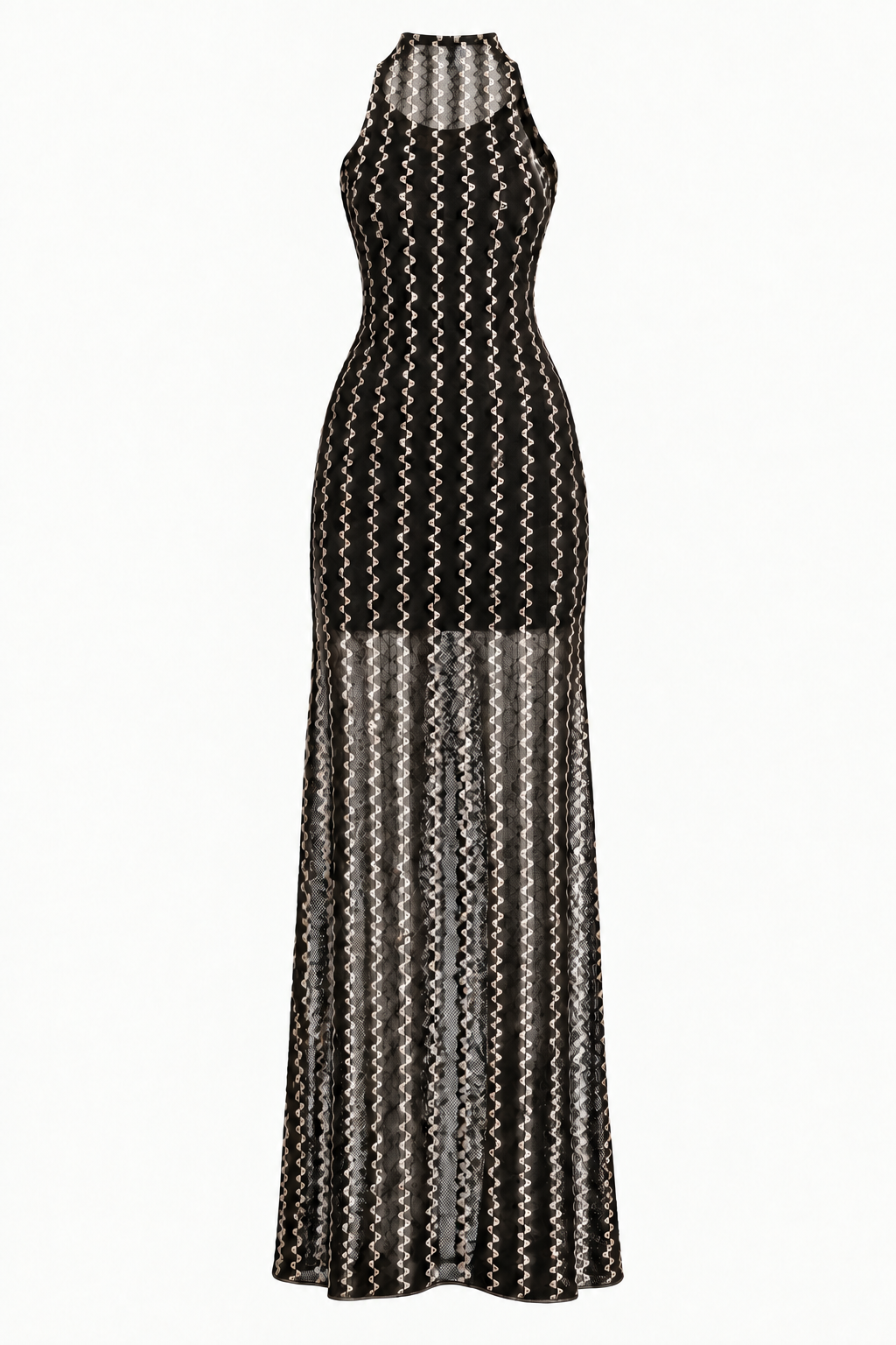 Yvy Sleeveless High Neck Maxi Dress