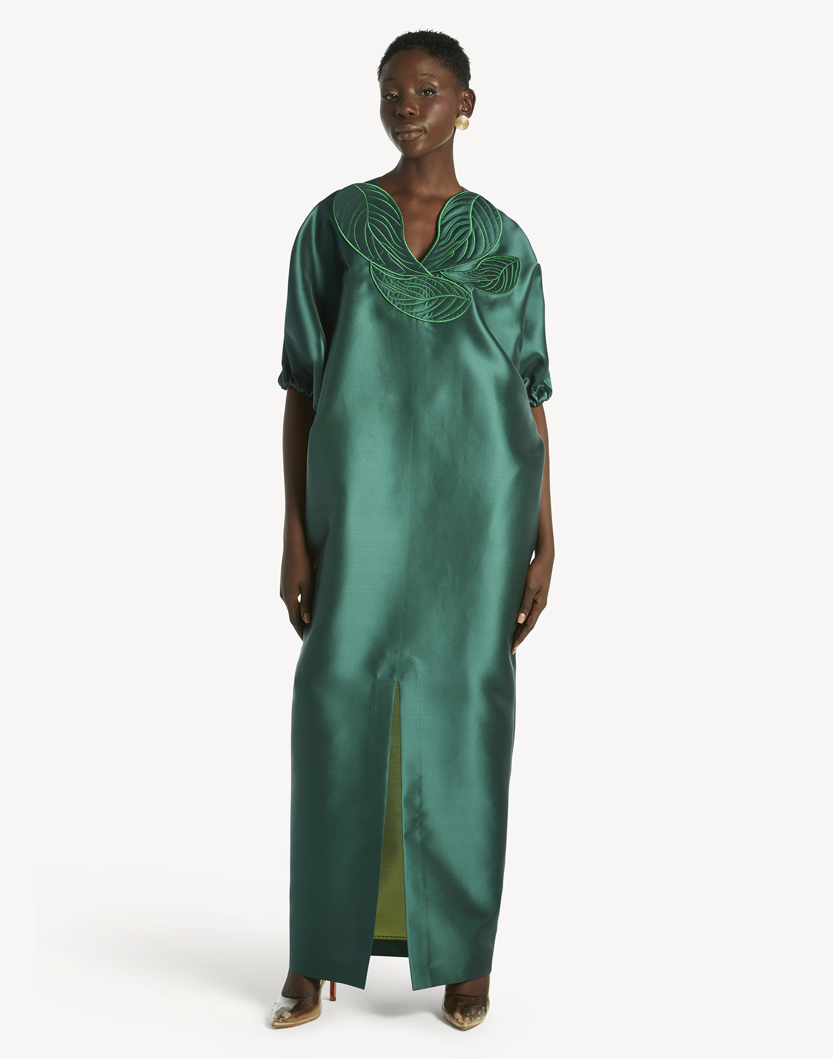 Anissa Leaf Appliqué Kaftan