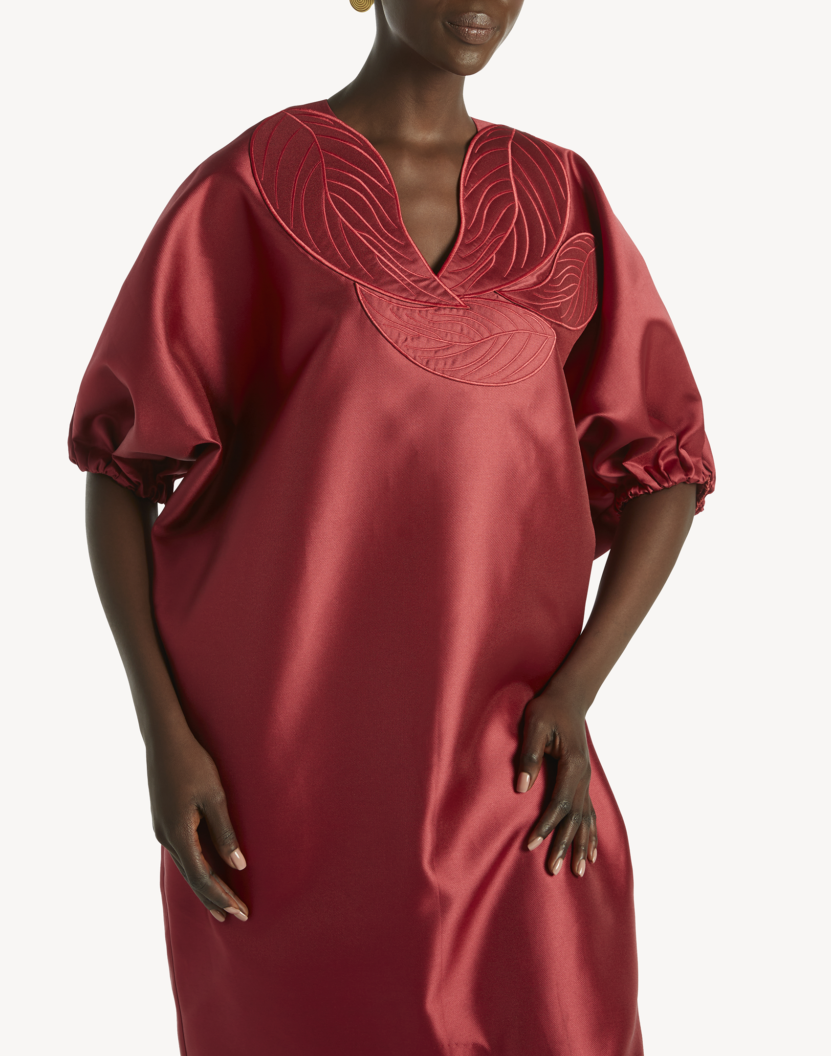 Anissa Leaf Appliqué Kaftan